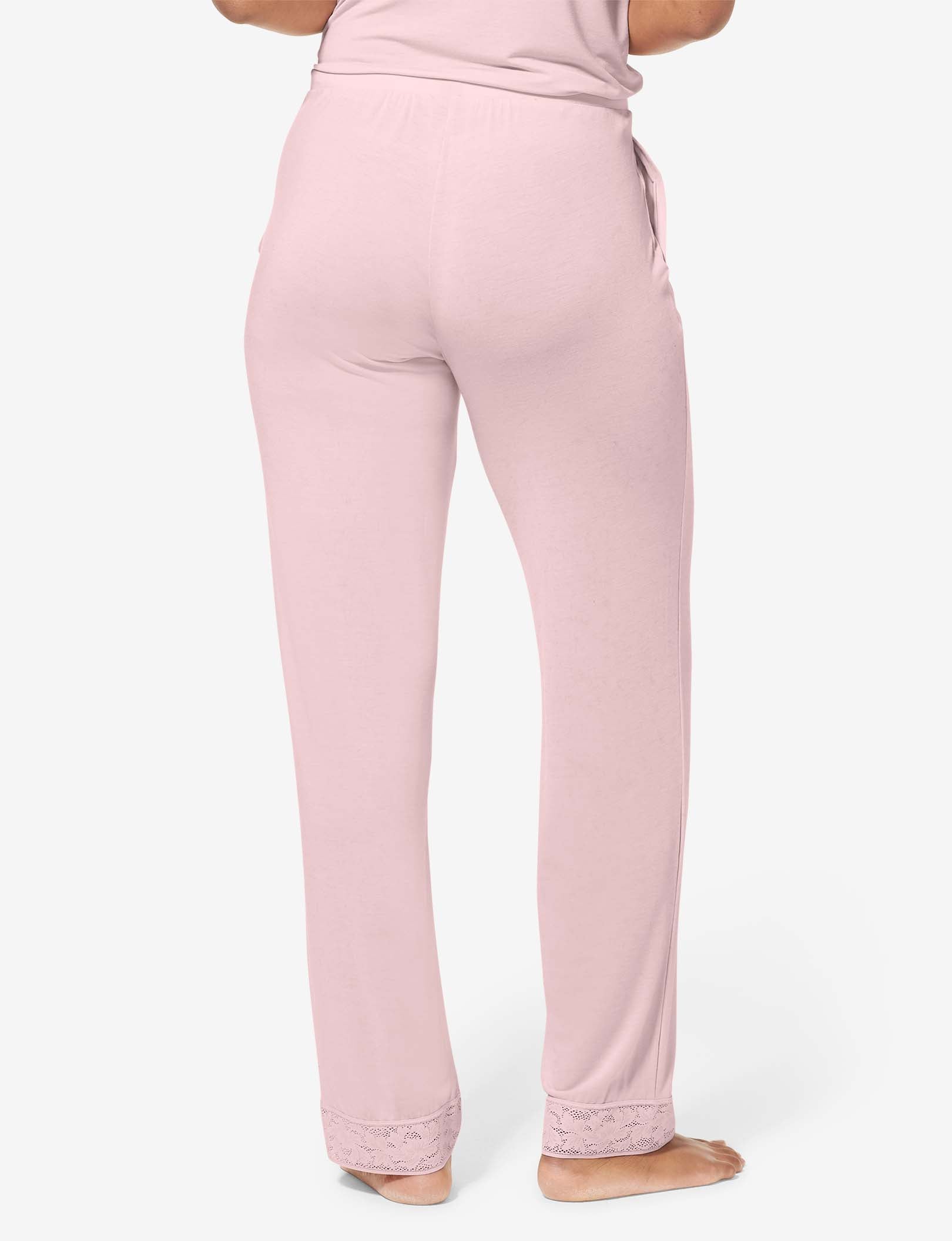 Women's Second Skin Sleep Pant, Lace Trim::Peachskin Lace
