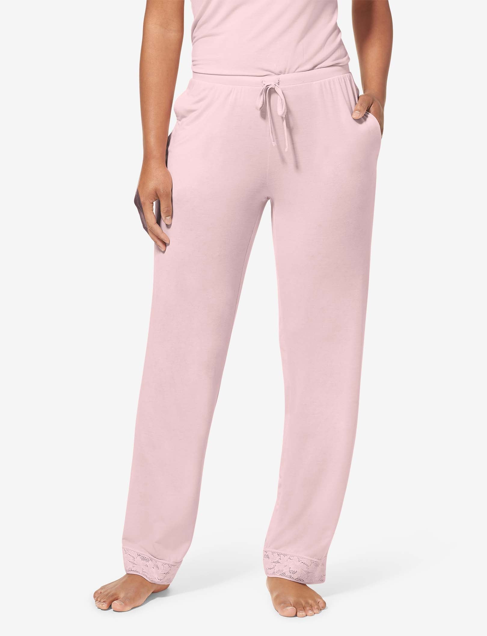 Women's Second Skin Sleep Pant, Lace Trim::Peachskin Lace