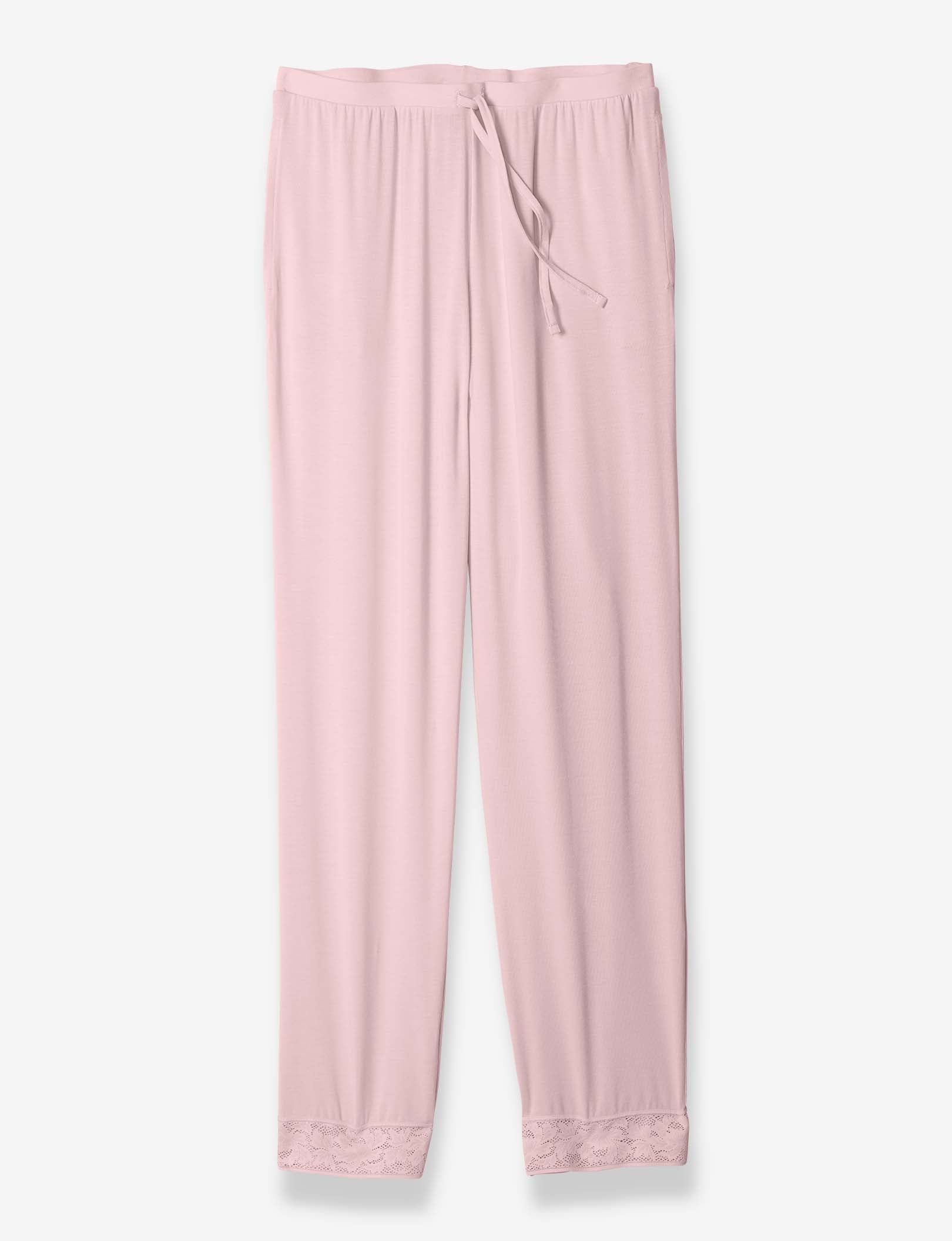 Women's Second Skin Sleep Pant, Lace Trim::Peachskin Lace