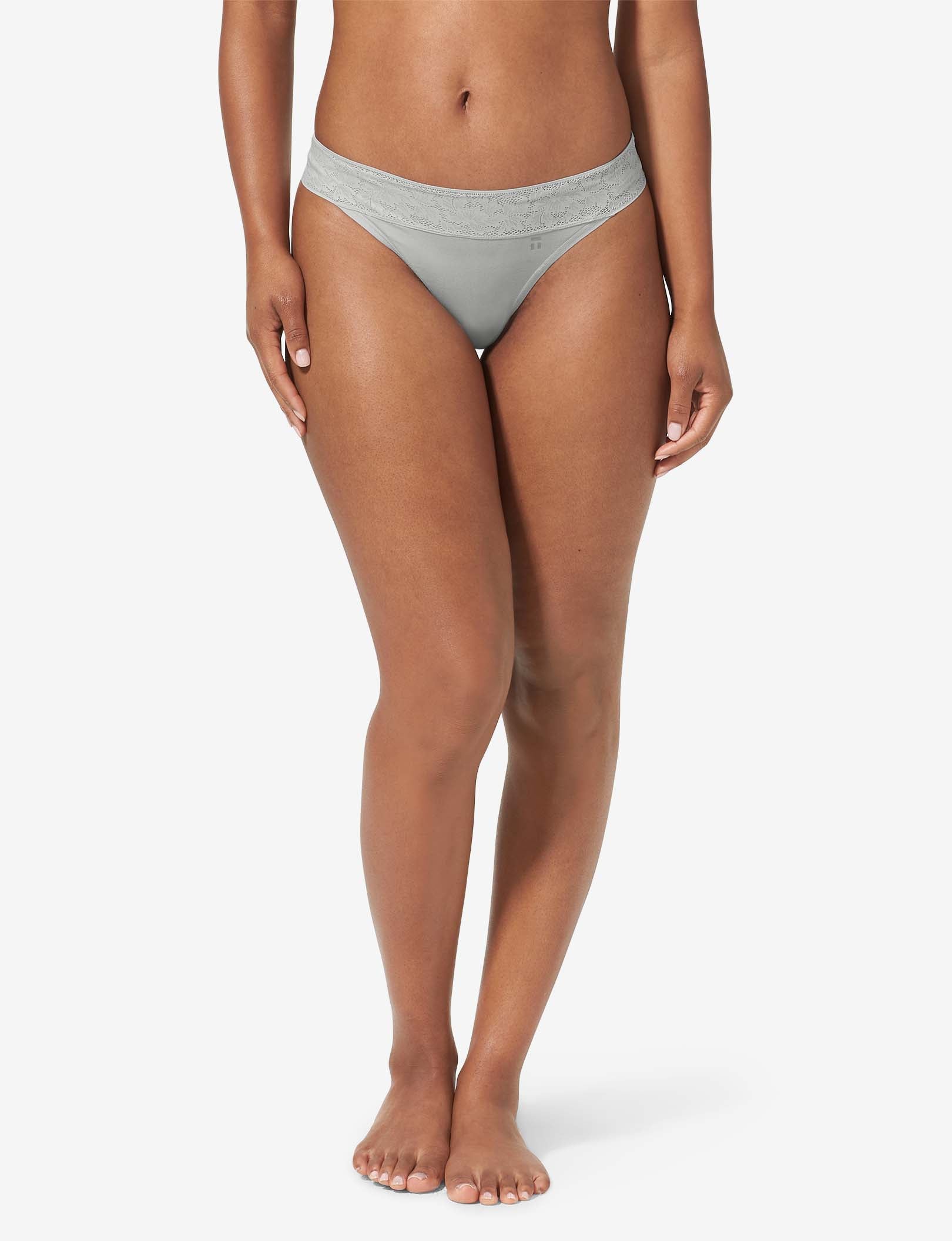 Women's Second Skin Thong, Lace Waist::Micro Chip Lace