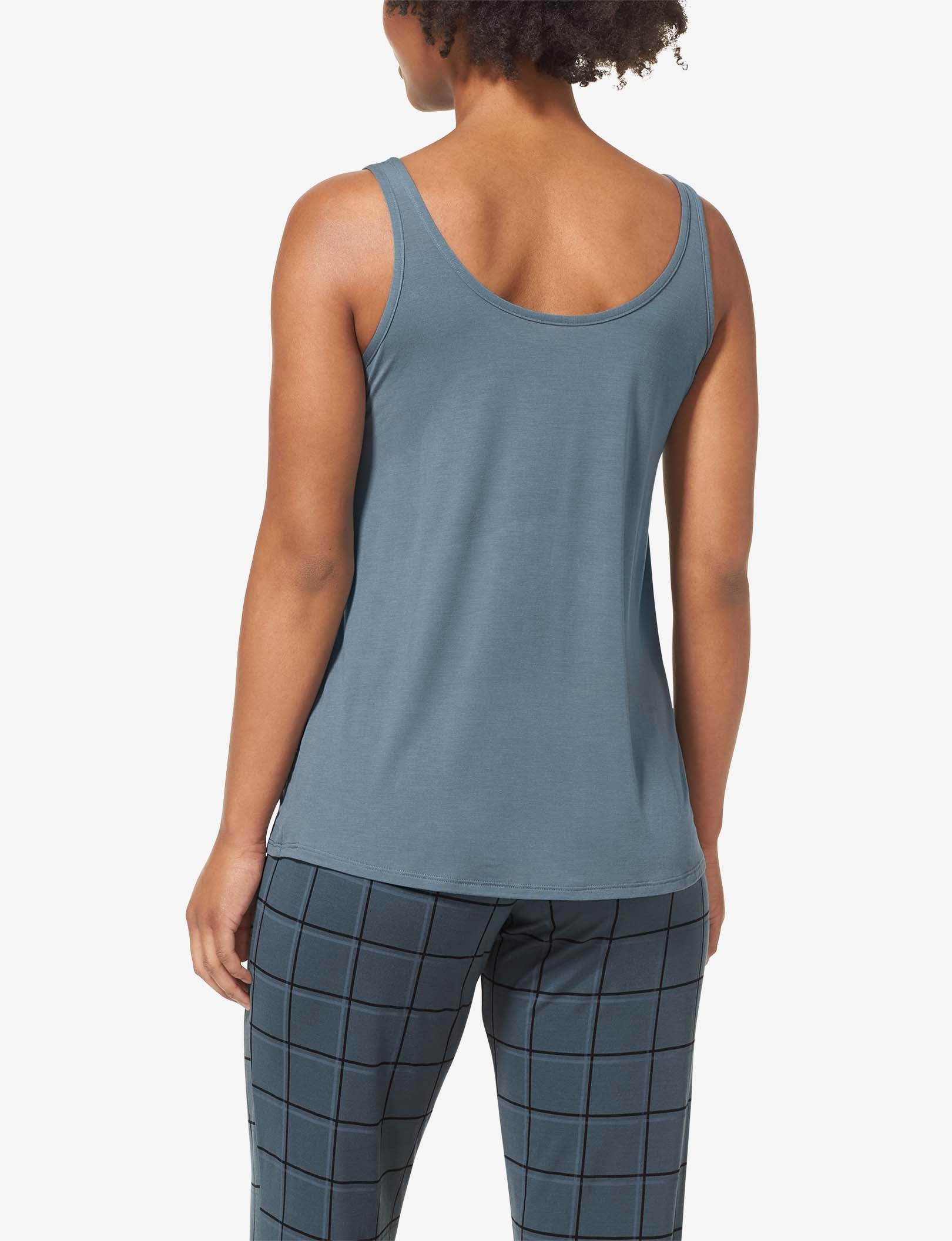 Women's Second Skin Sleep Tank::China Blue