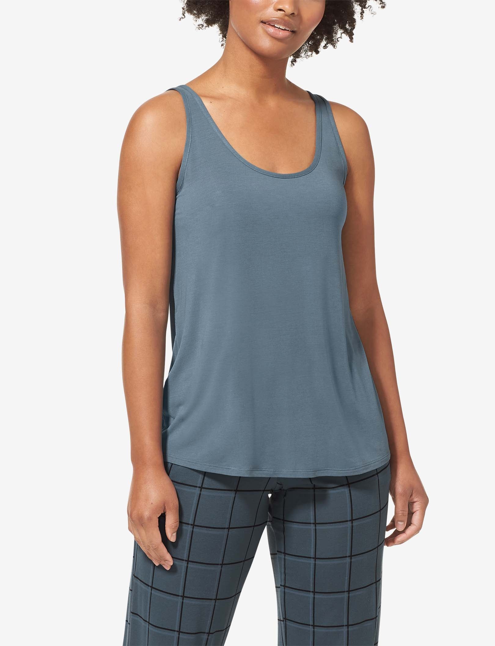 Women's Second Skin Sleep Tank::China Blue