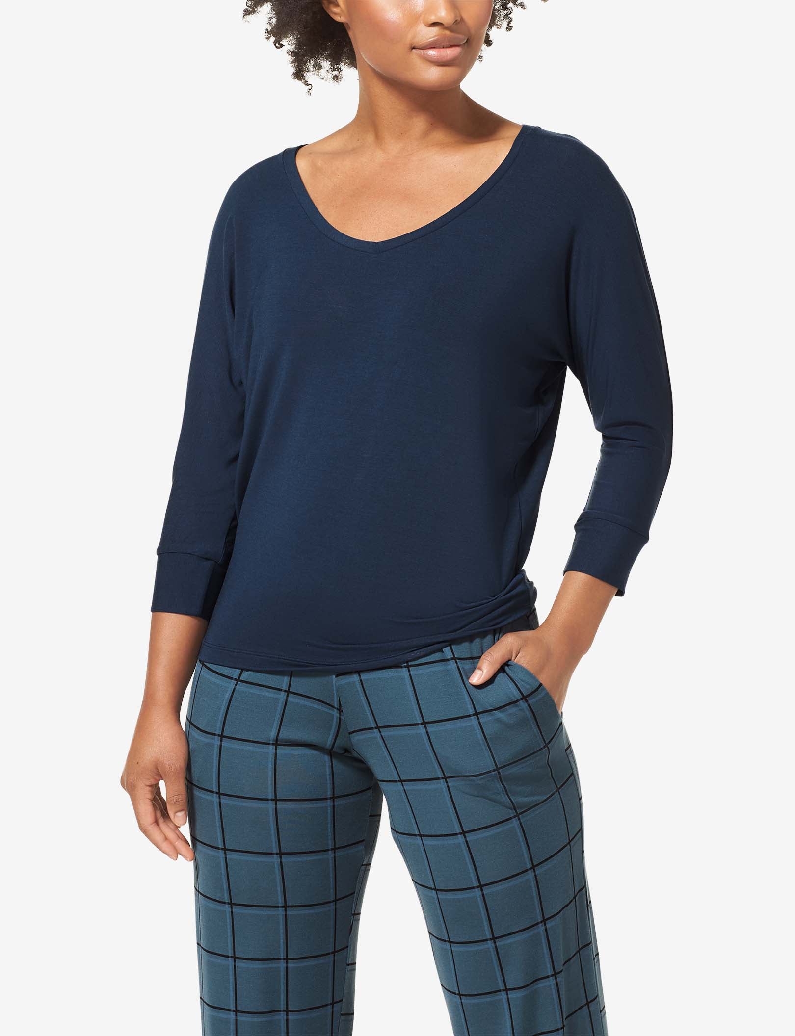 Women's Second Skin 3/4 Sleep Tee::Dress Blues