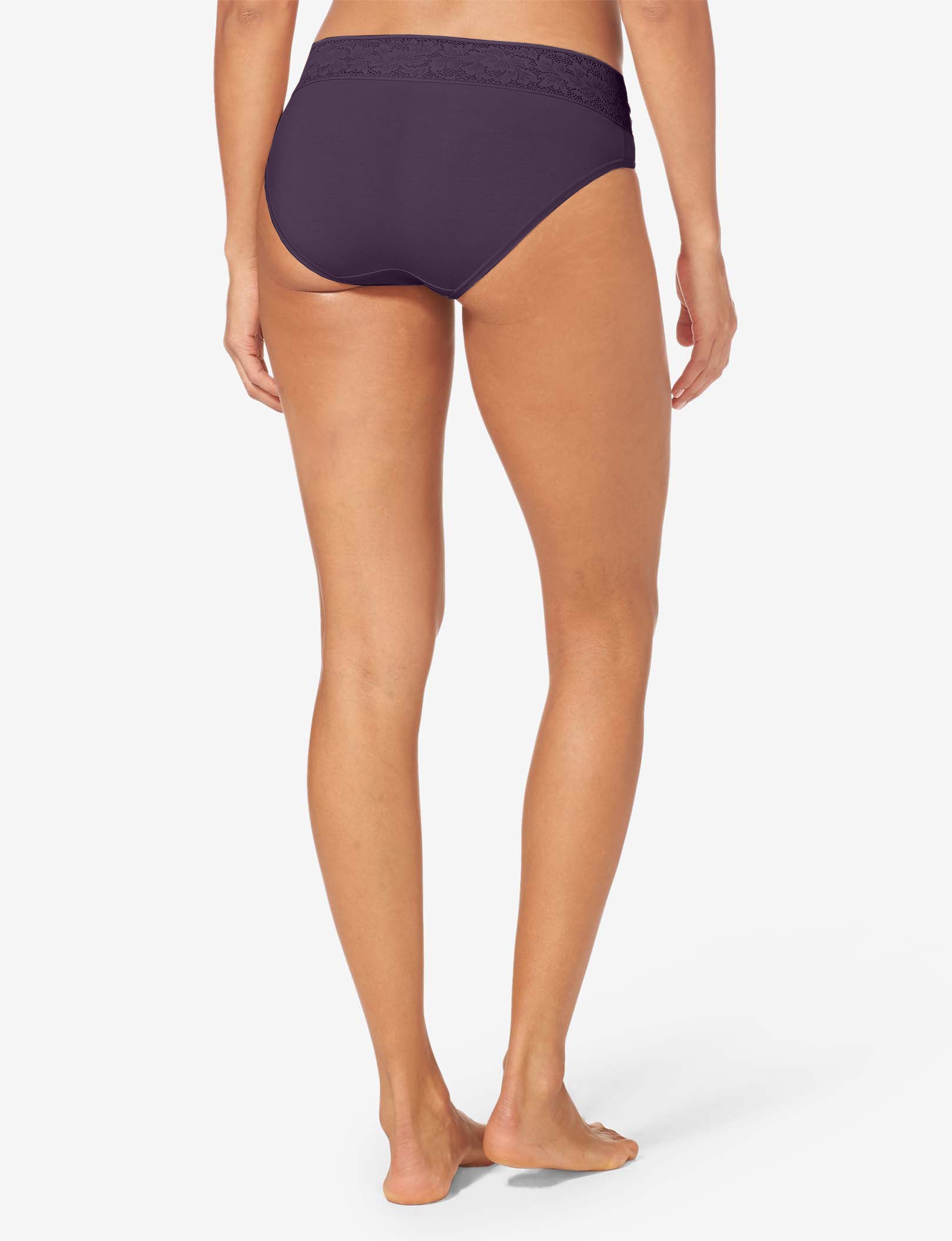 Women's Second Skin Brief, Lace Waist::Nightshade Lace