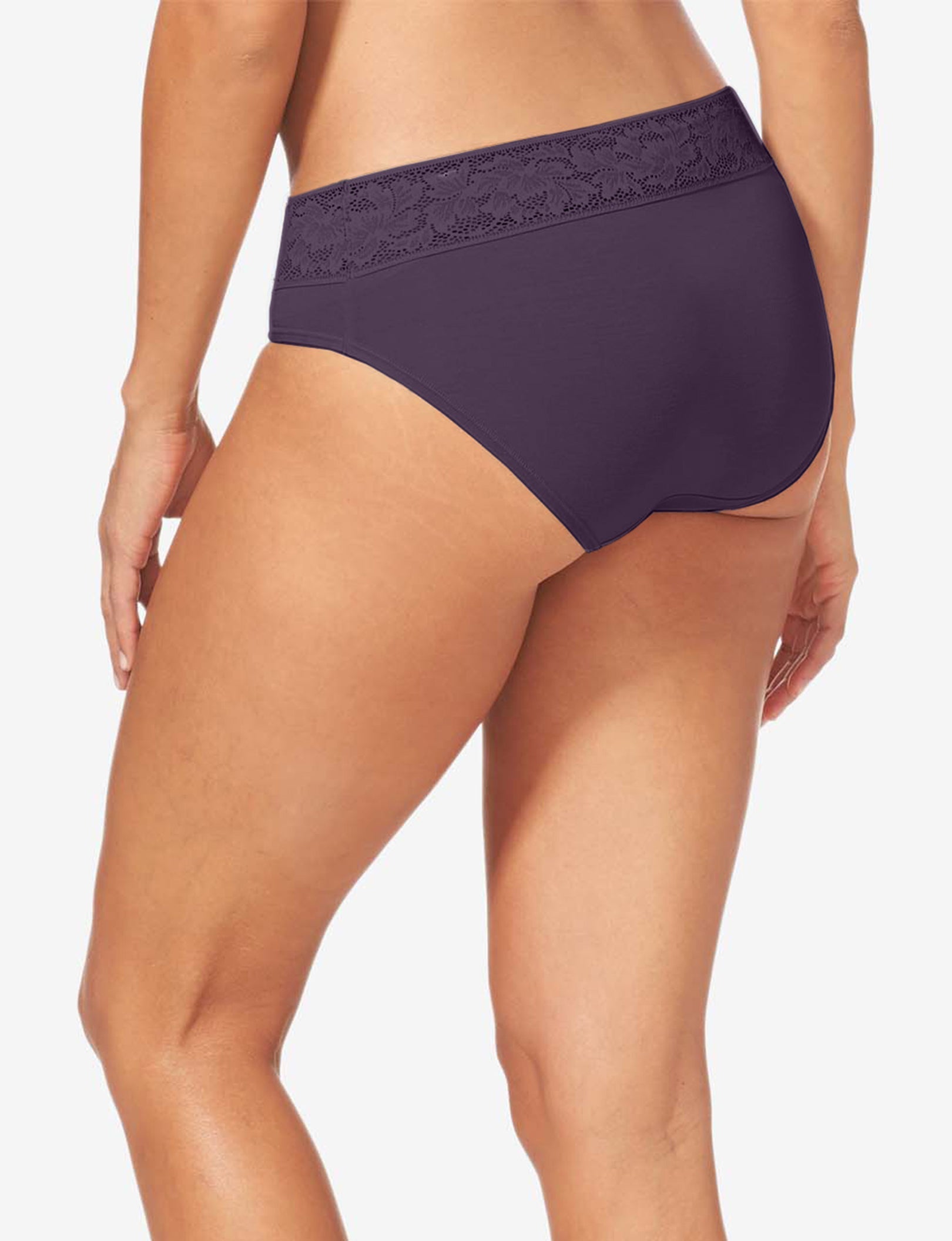 Women's Second Skin Brief, Lace Waist::Nightshade Lace