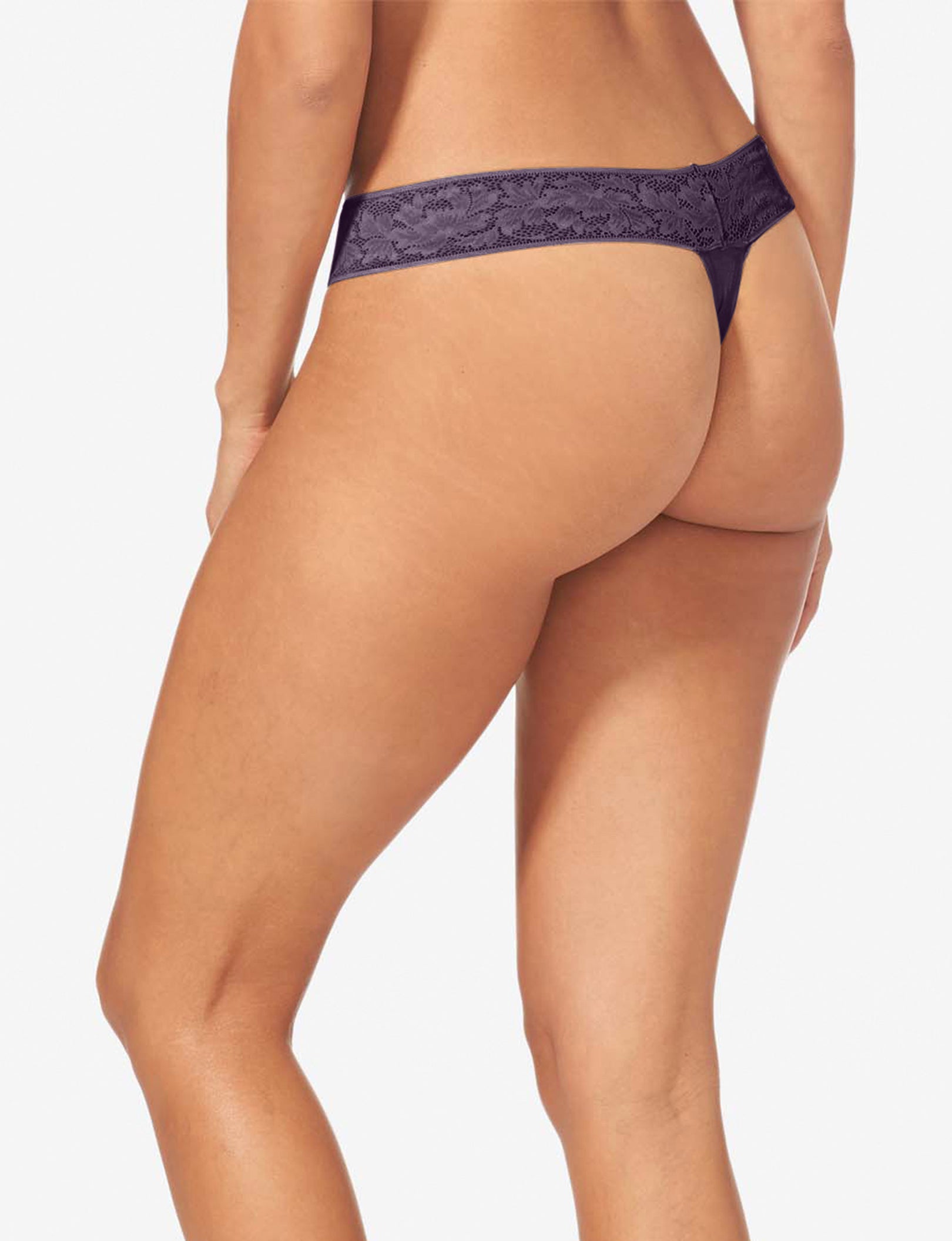 Women's Second Skin Thong, Lace Waist::Nightshade Lace