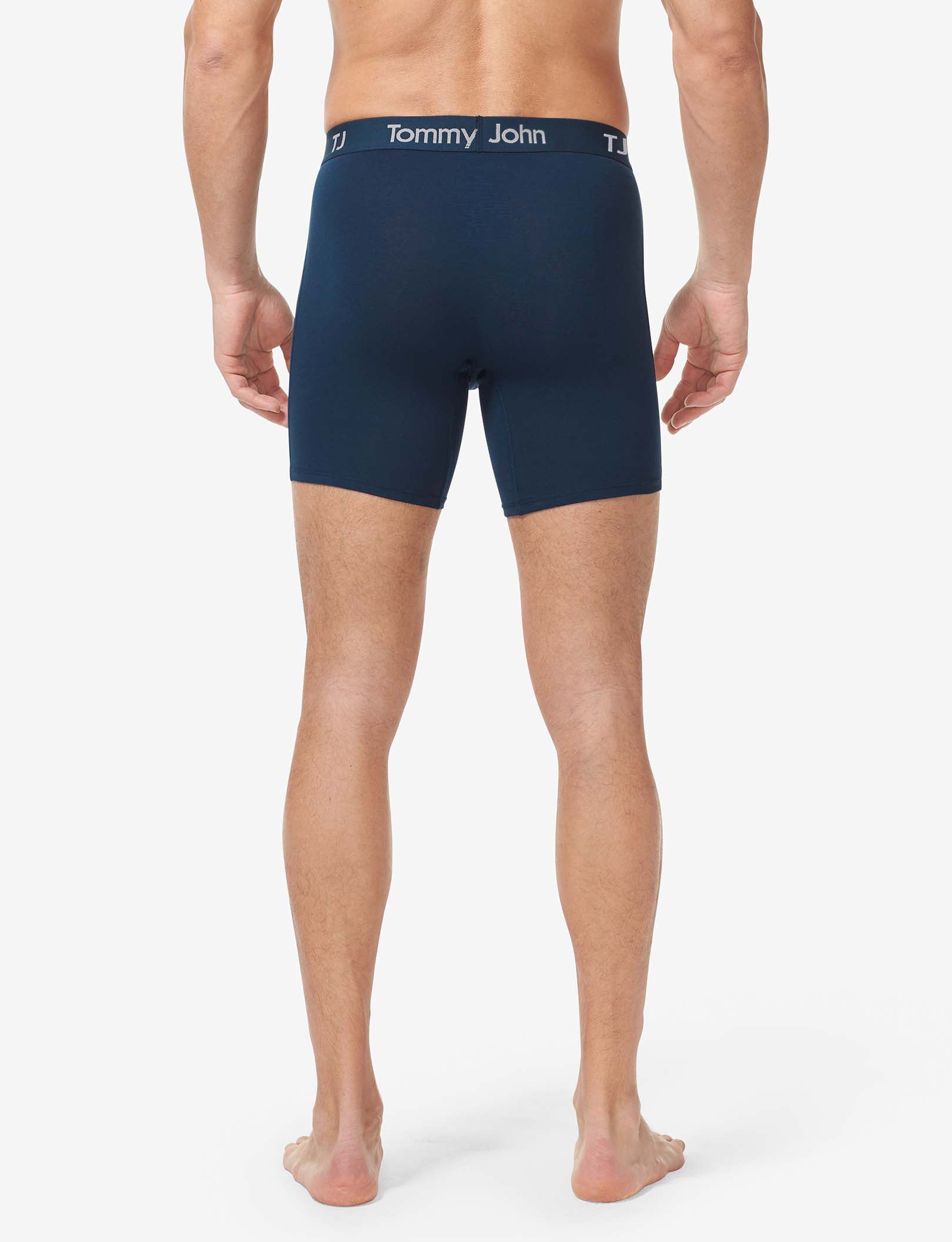 TJ Cotton Stretch Mid-Length Boxer Brief 6” (2-Pack)::Dress Blues/Turbulence