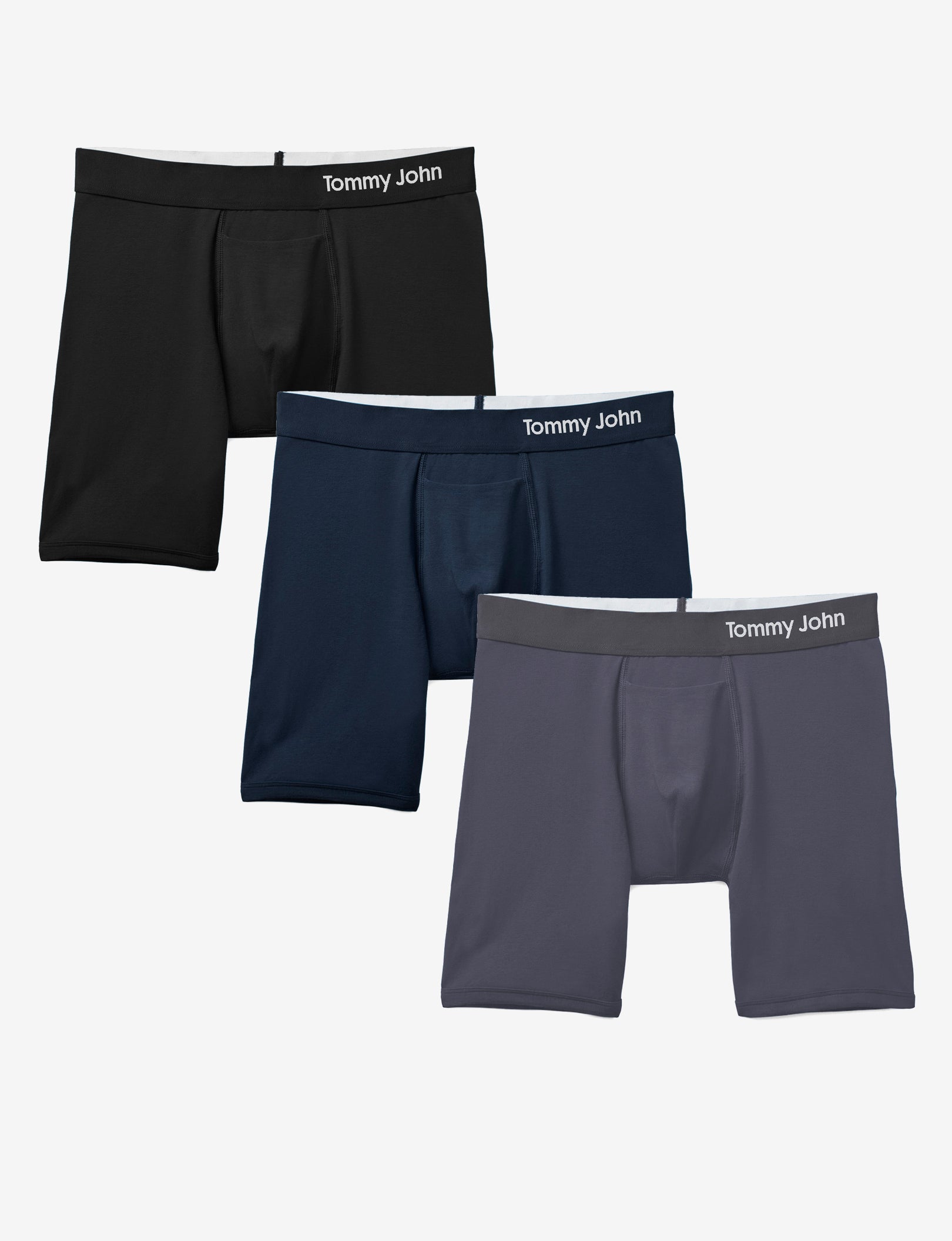 Cool Cotton Mid-Length Boxer Brief 6" (3-Pack)::Navy/Iron Grey/Black