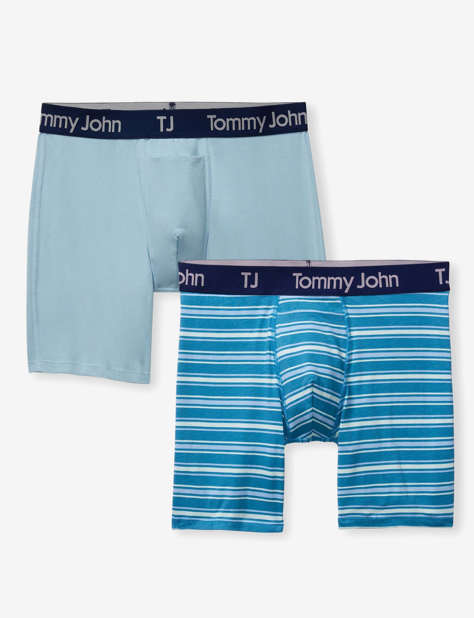 TJ Cotton Stretch Mid-Length Boxer Brief 6” (2-Pack)::Forget Me Not