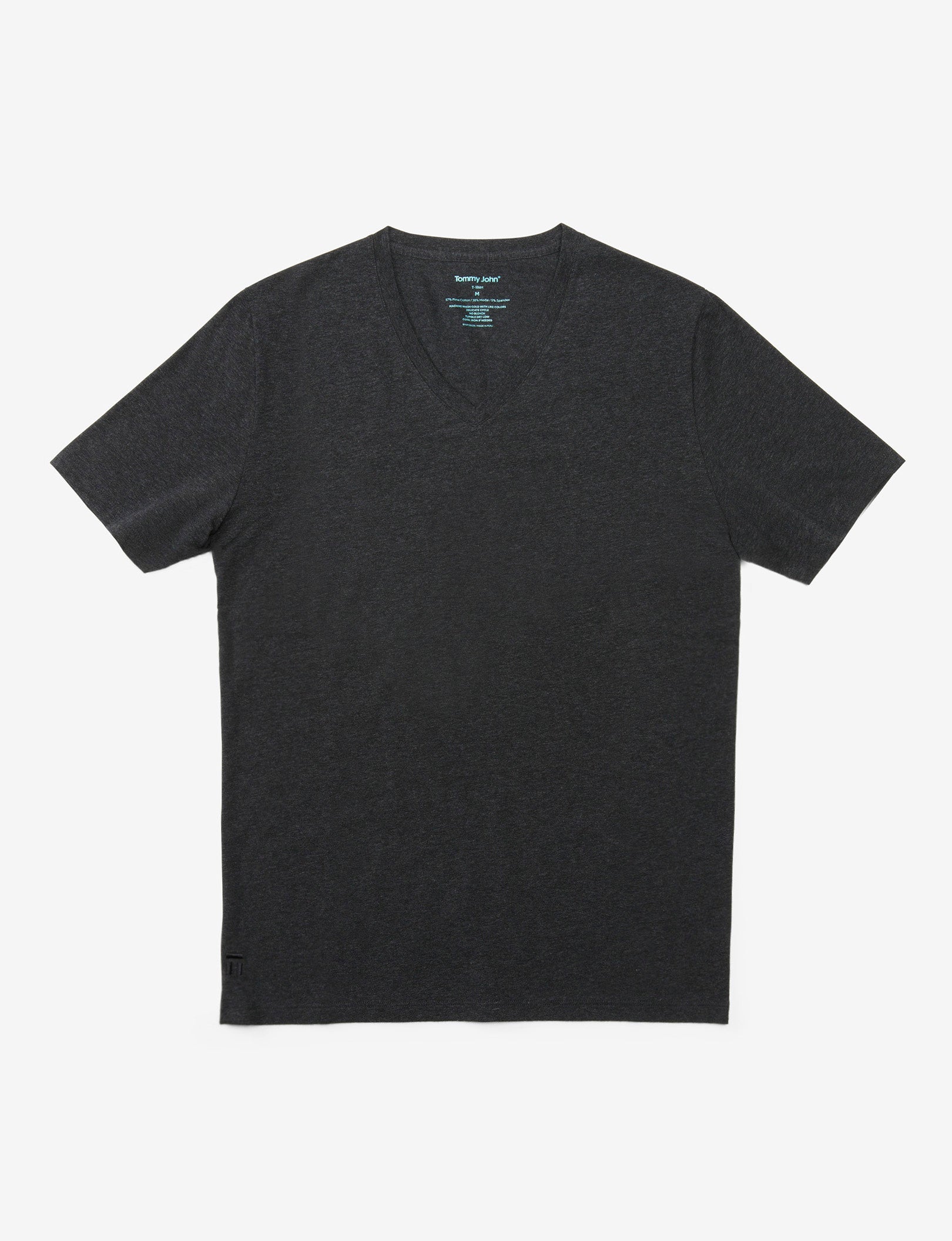 Second Skin V-Neck Tee::Charcoal Heather