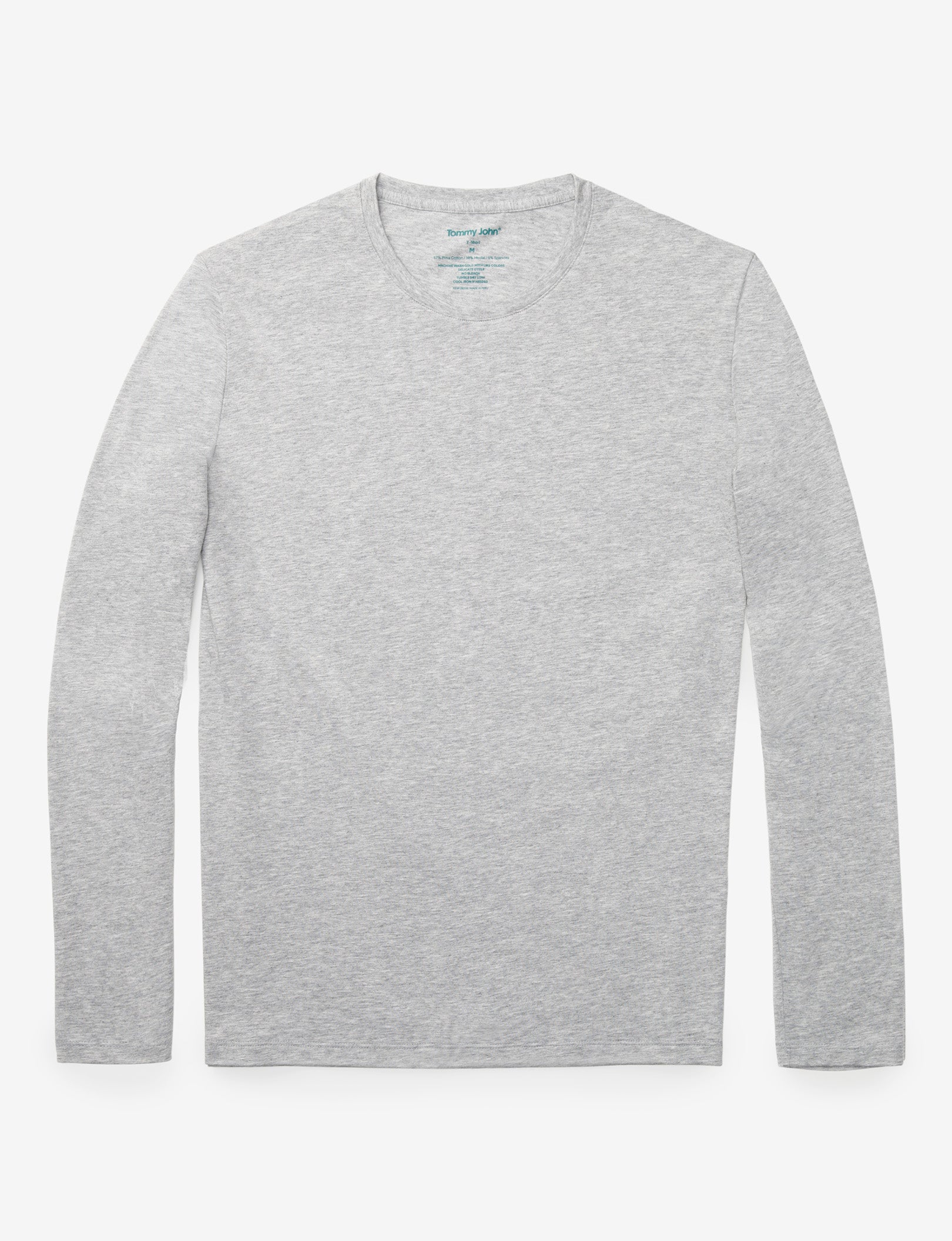 Second Skin Long Sleeve Crew Neck Tee::HEATHER GREY