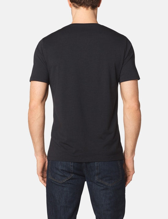 Second Skin V-Neck Tee::BLACK