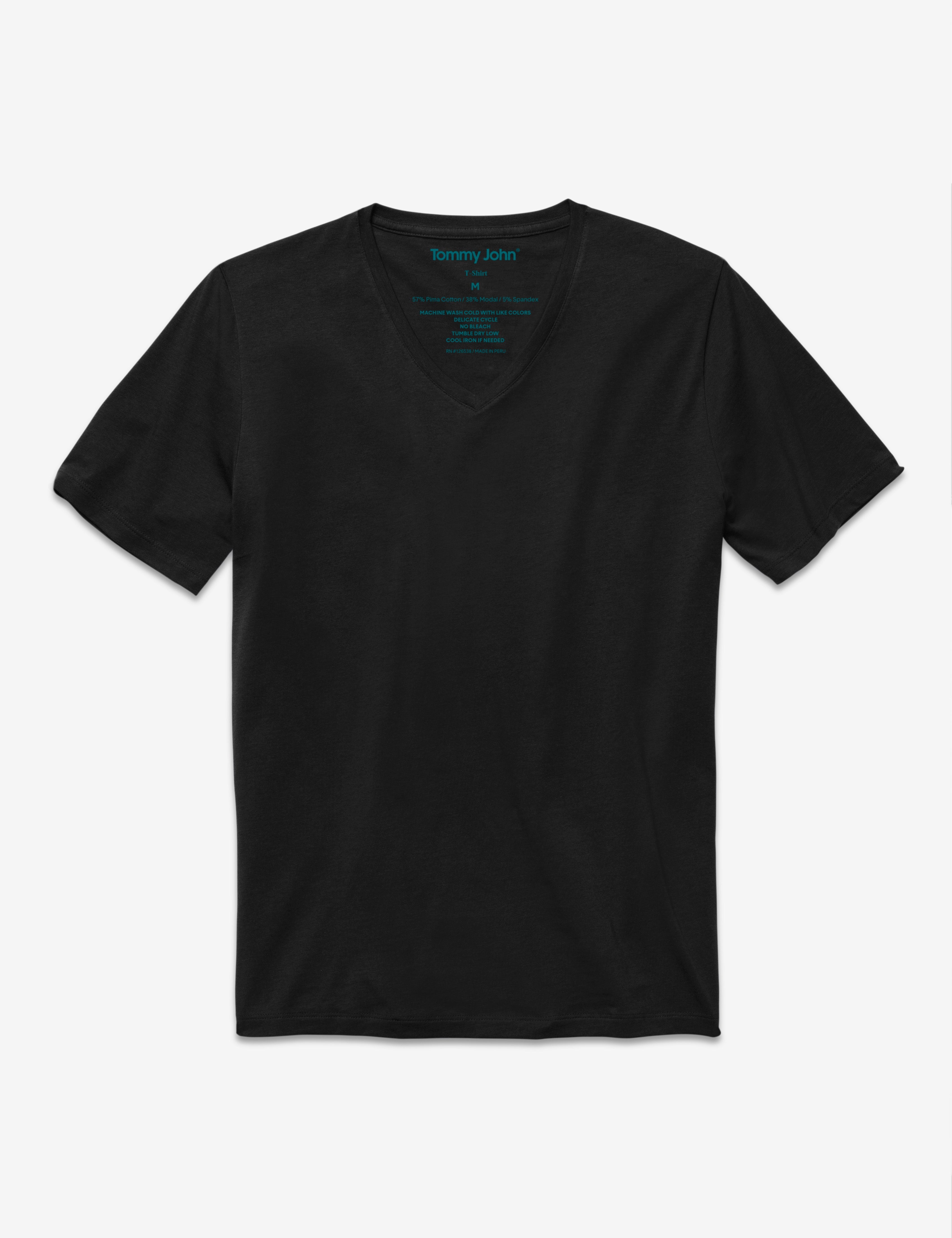 Second Skin V-Neck Tee::BLACK