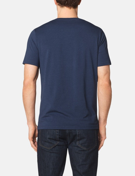 Second Skin V-Neck Tee::DRESS BLUES