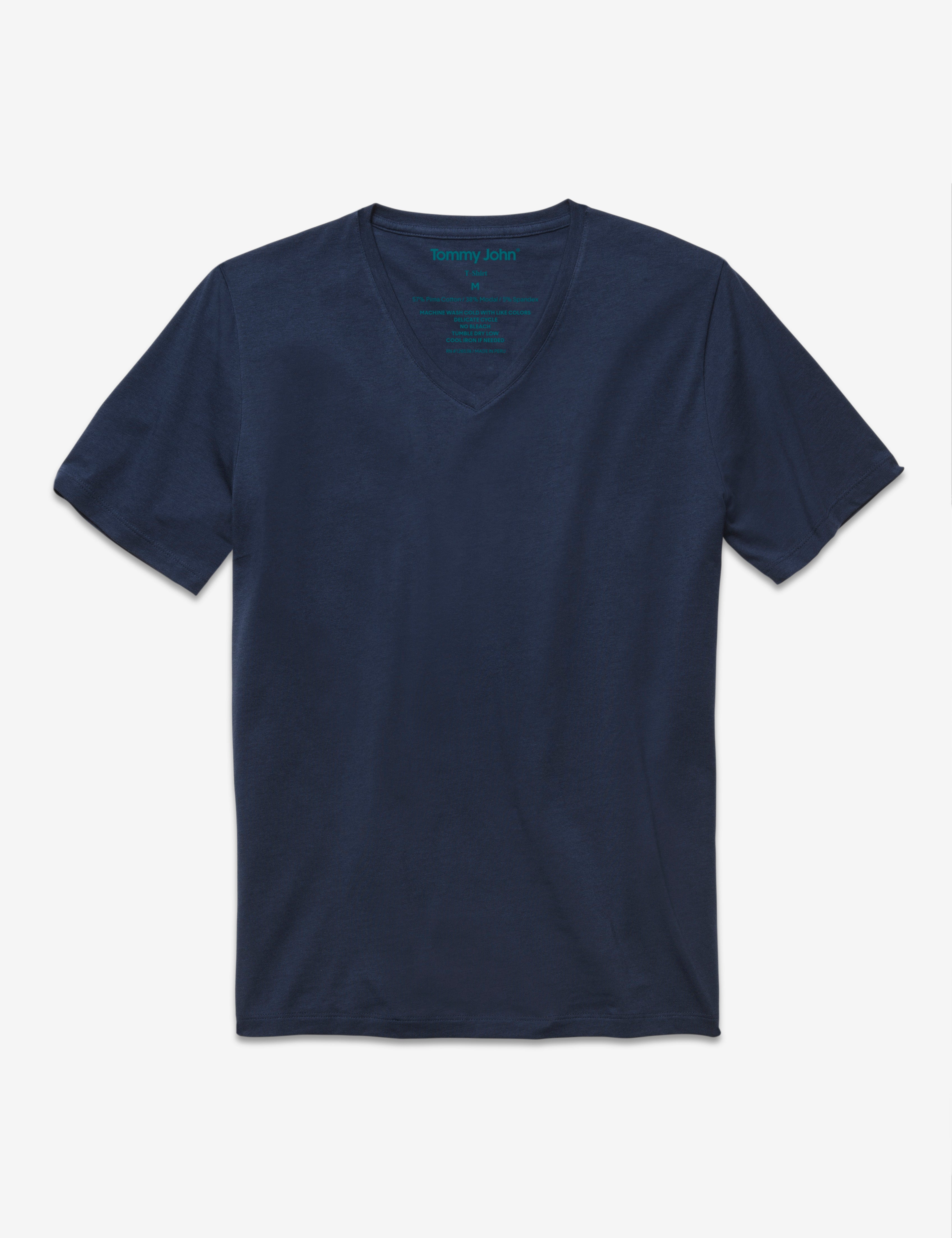 Second Skin V-Neck Tee::DRESS BLUES