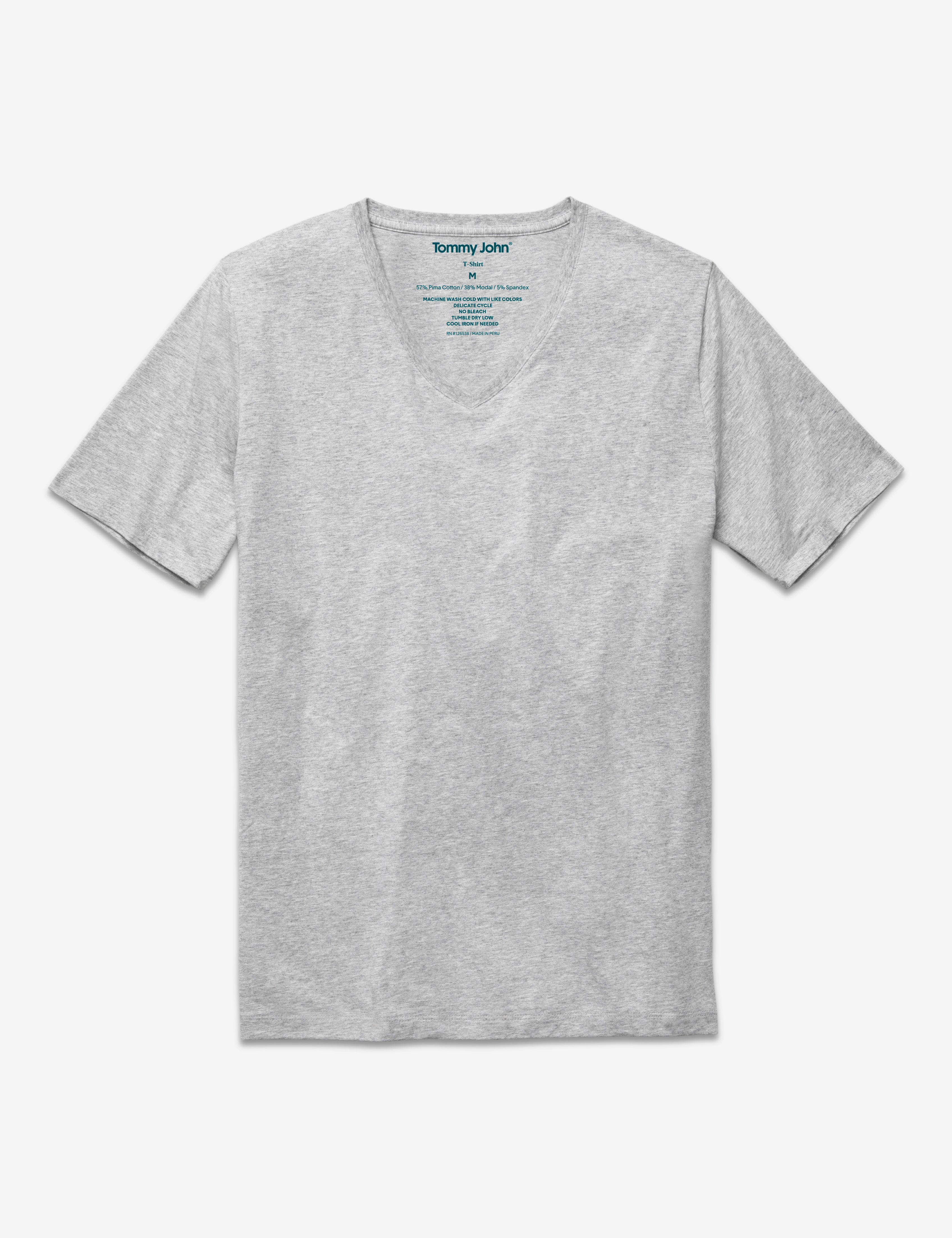 Second Skin V-Neck Tee::Heather Grey