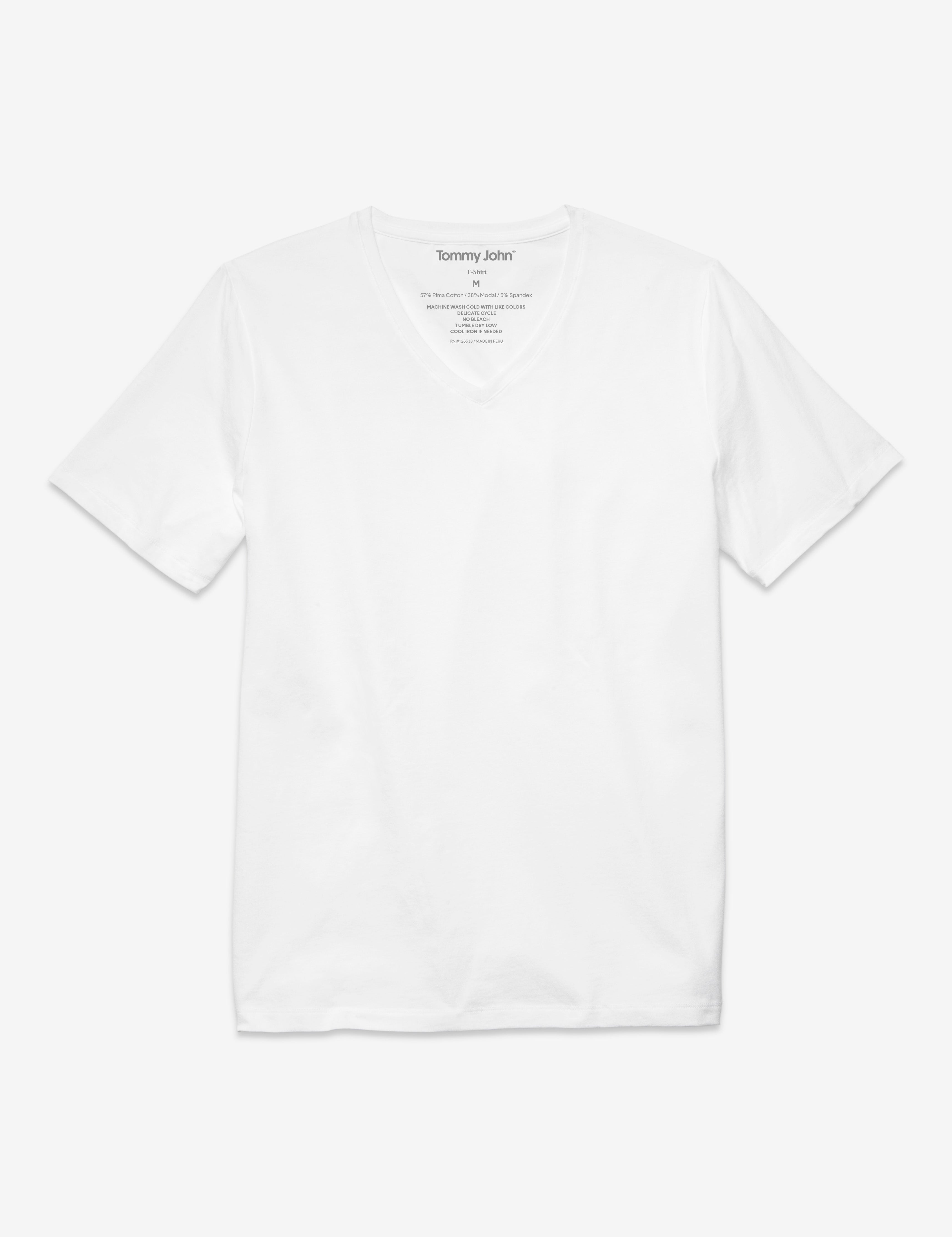 Second Skin V-Neck Tee::White