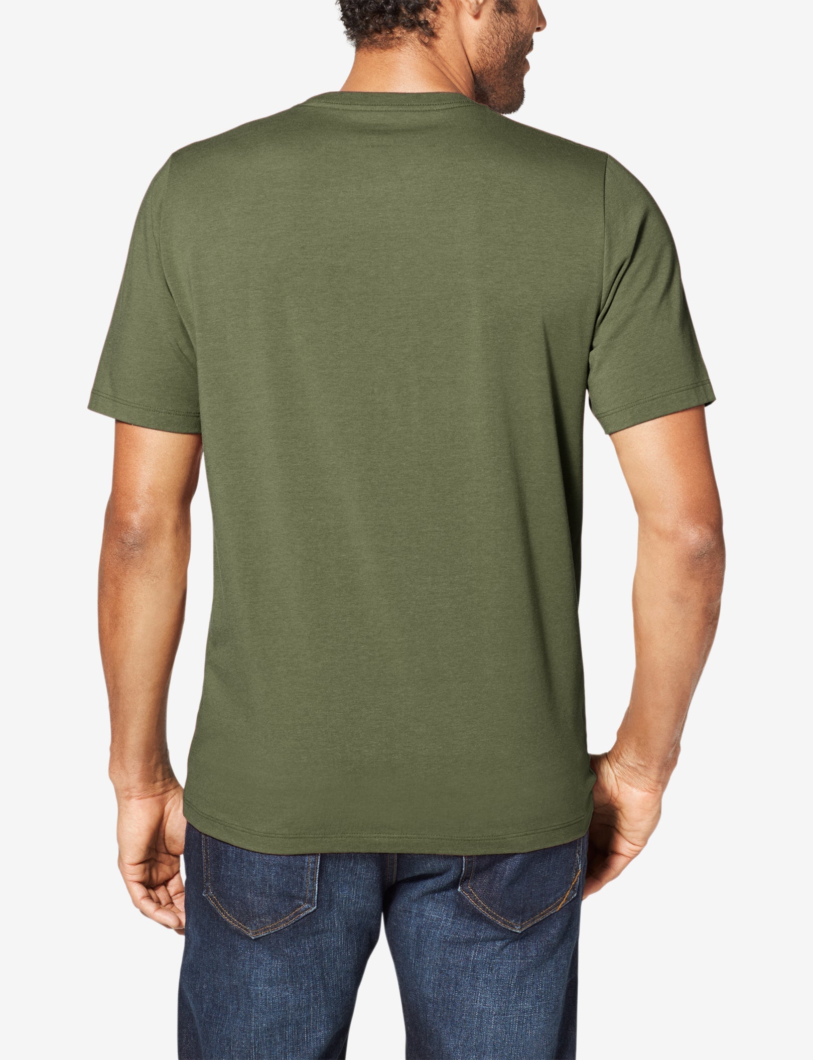 Second Skin V-Neck Tee::BRONZE GREEN