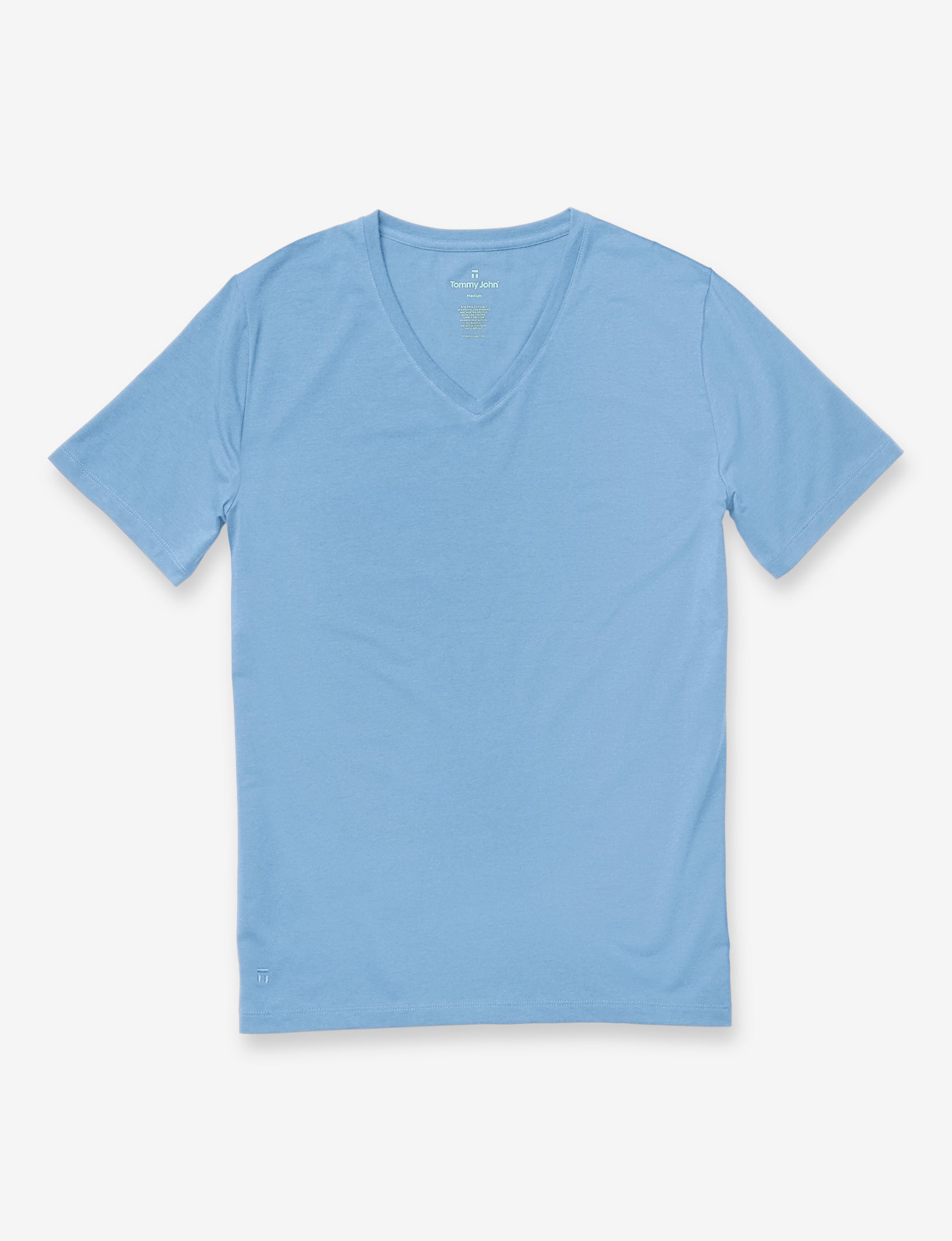Second Skin V-Neck Tee::MIRAGE BLUE