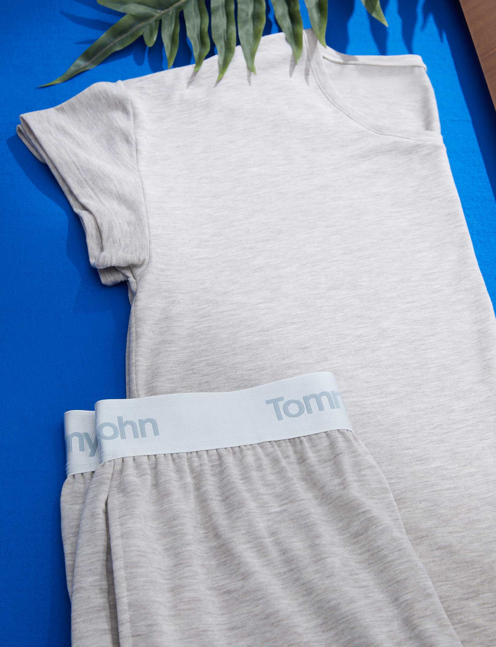 Women's Second Skin Sleep Tee & Short Basic Set::Dove Heather
