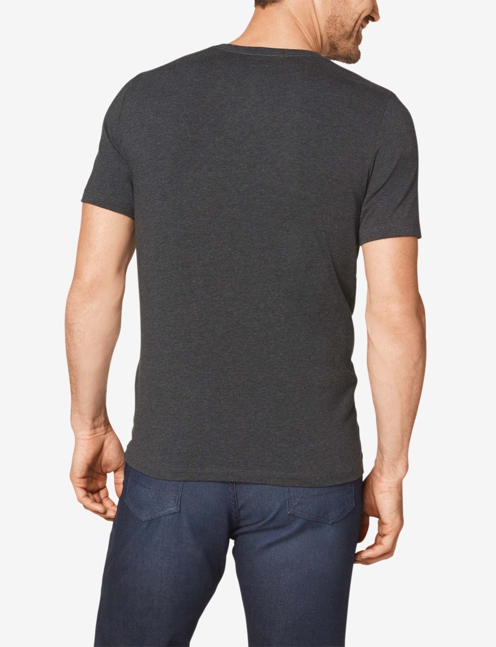 Second Skin V-Neck Tee::Charcoal Heather
