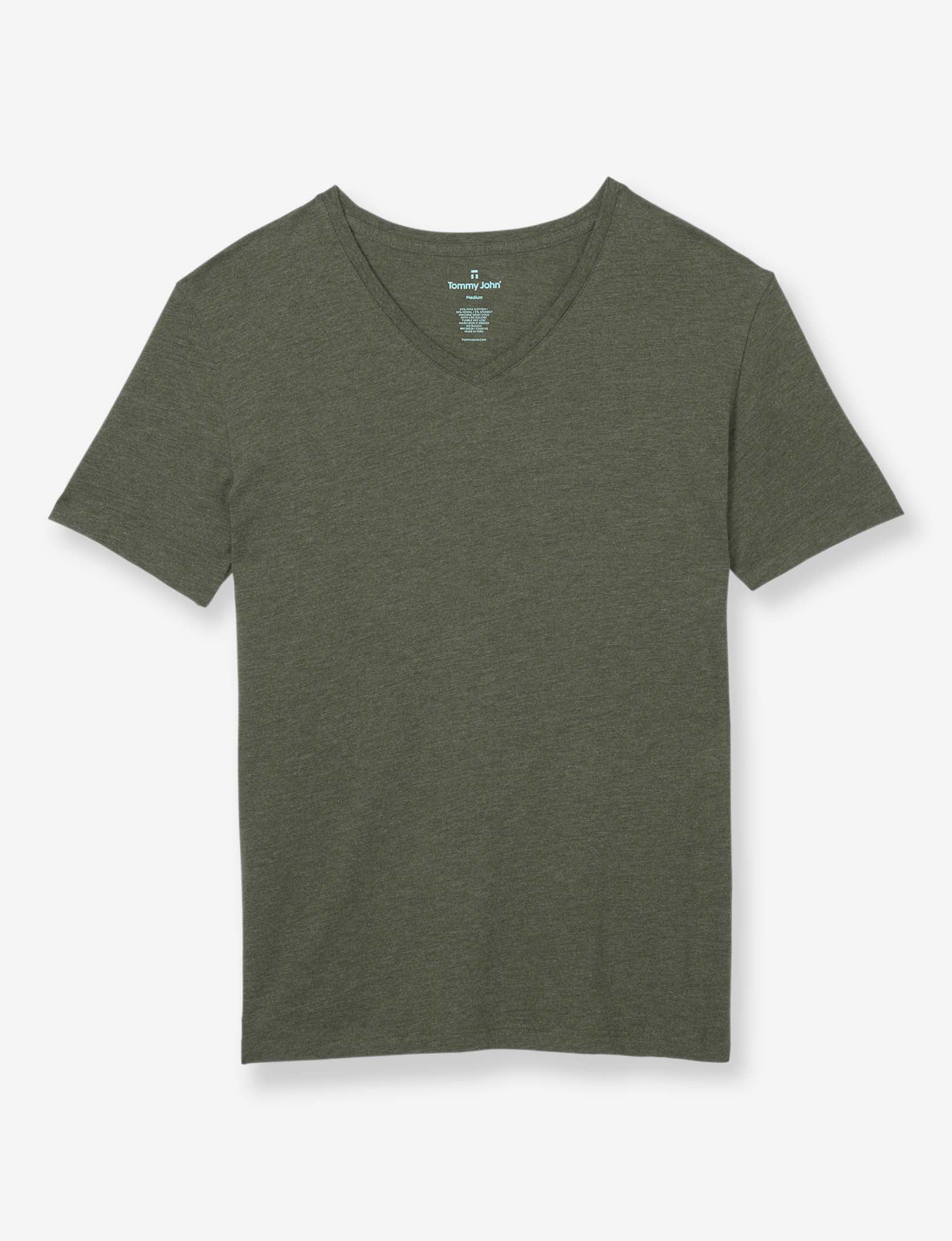 Second Skin V-Neck Tee::Forest Night Heather