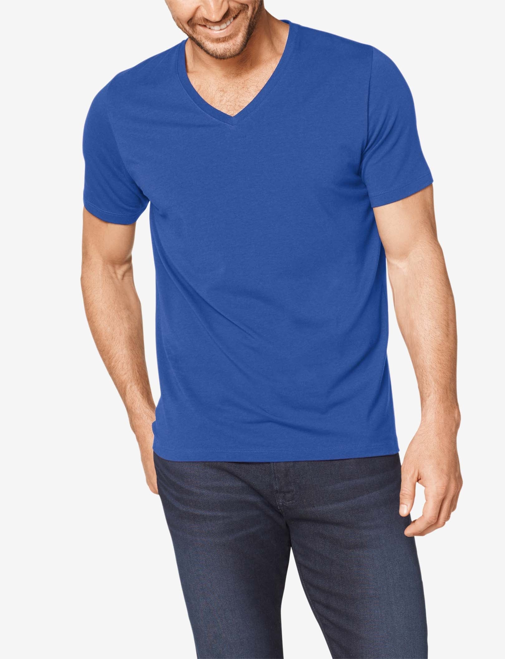 Second Skin V-Neck Tee::TJ BLUE