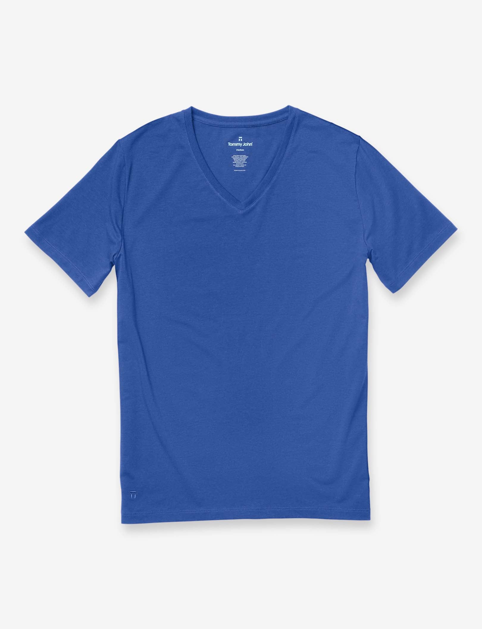 Second Skin V-Neck Tee::TJ BLUE