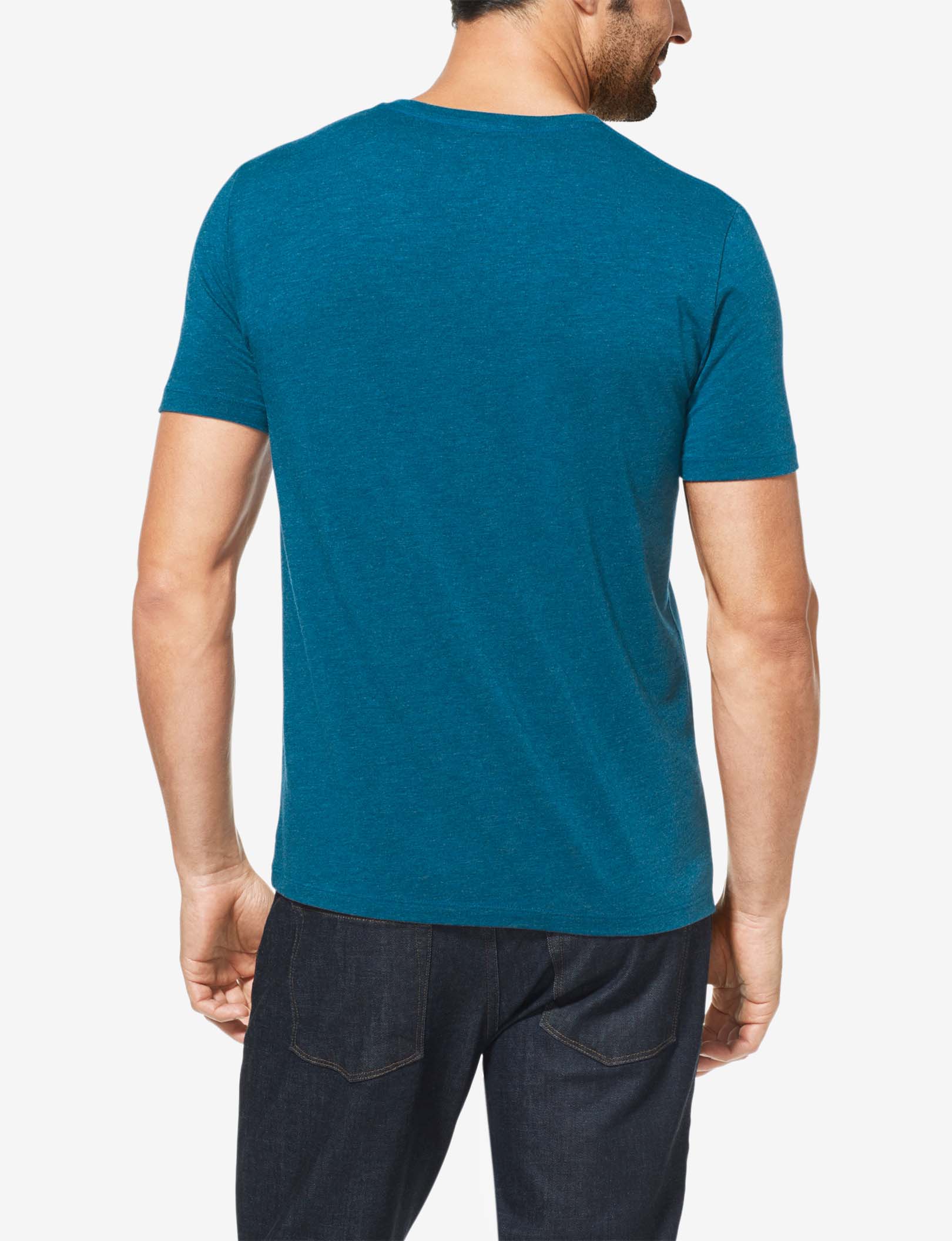 Second Skin V-Neck Tee::Ink Blue Heather