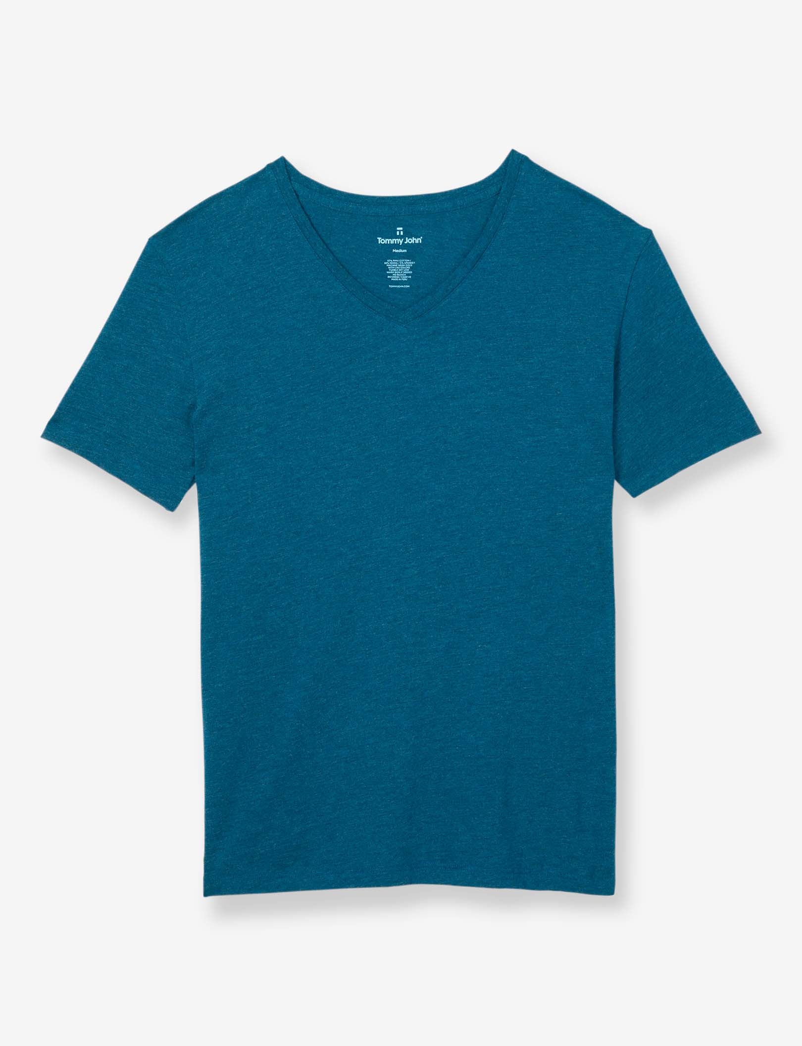 Second Skin V-Neck Tee::Ink Blue Heather