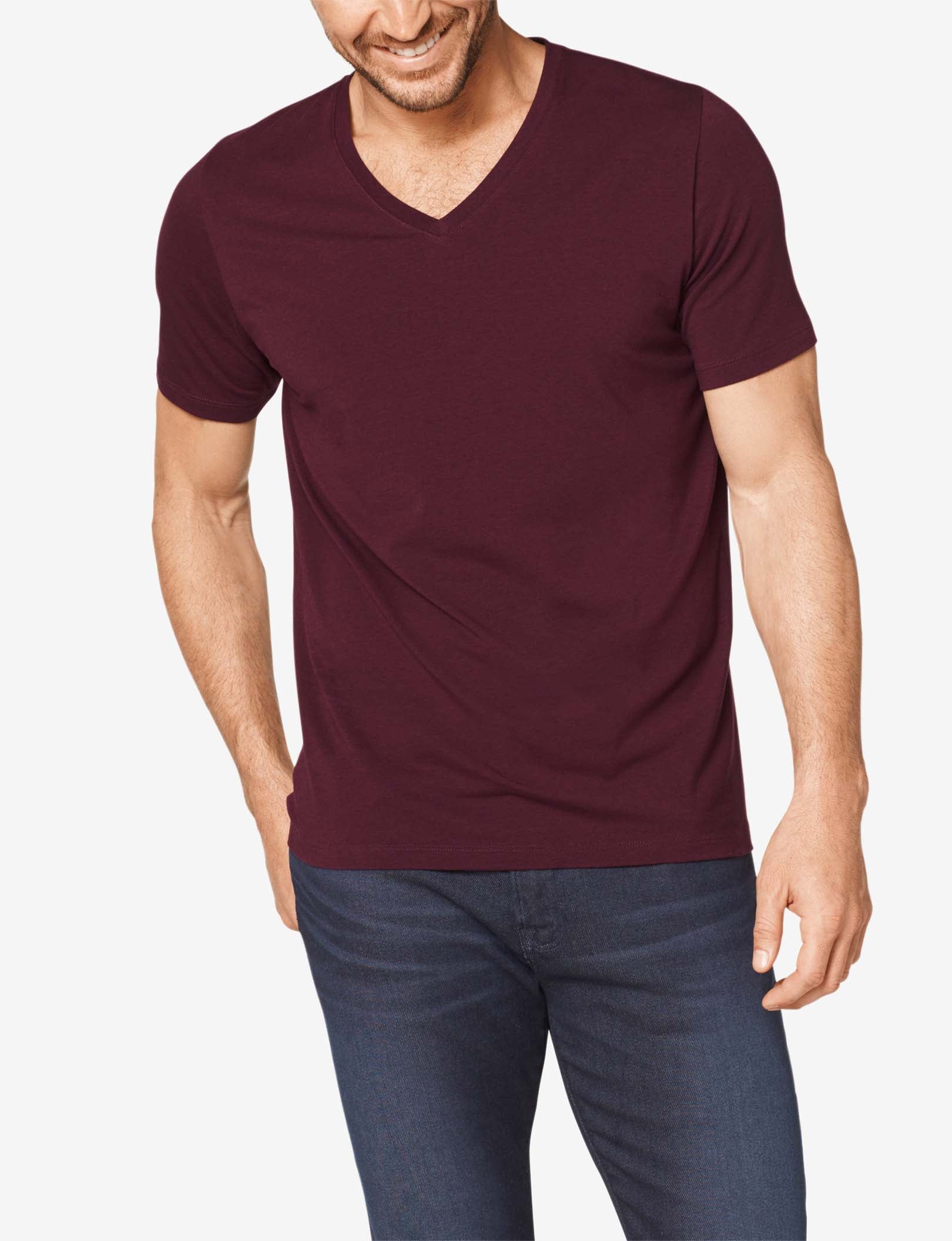 Second Skin V-Neck Tee::MERLOT