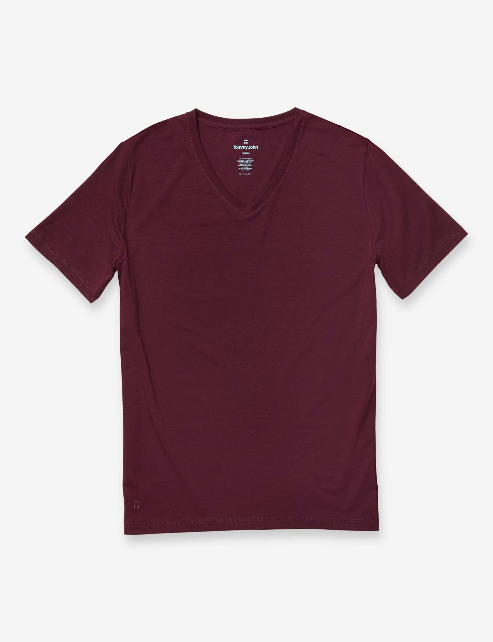 Second Skin V-Neck Tee::MERLOT