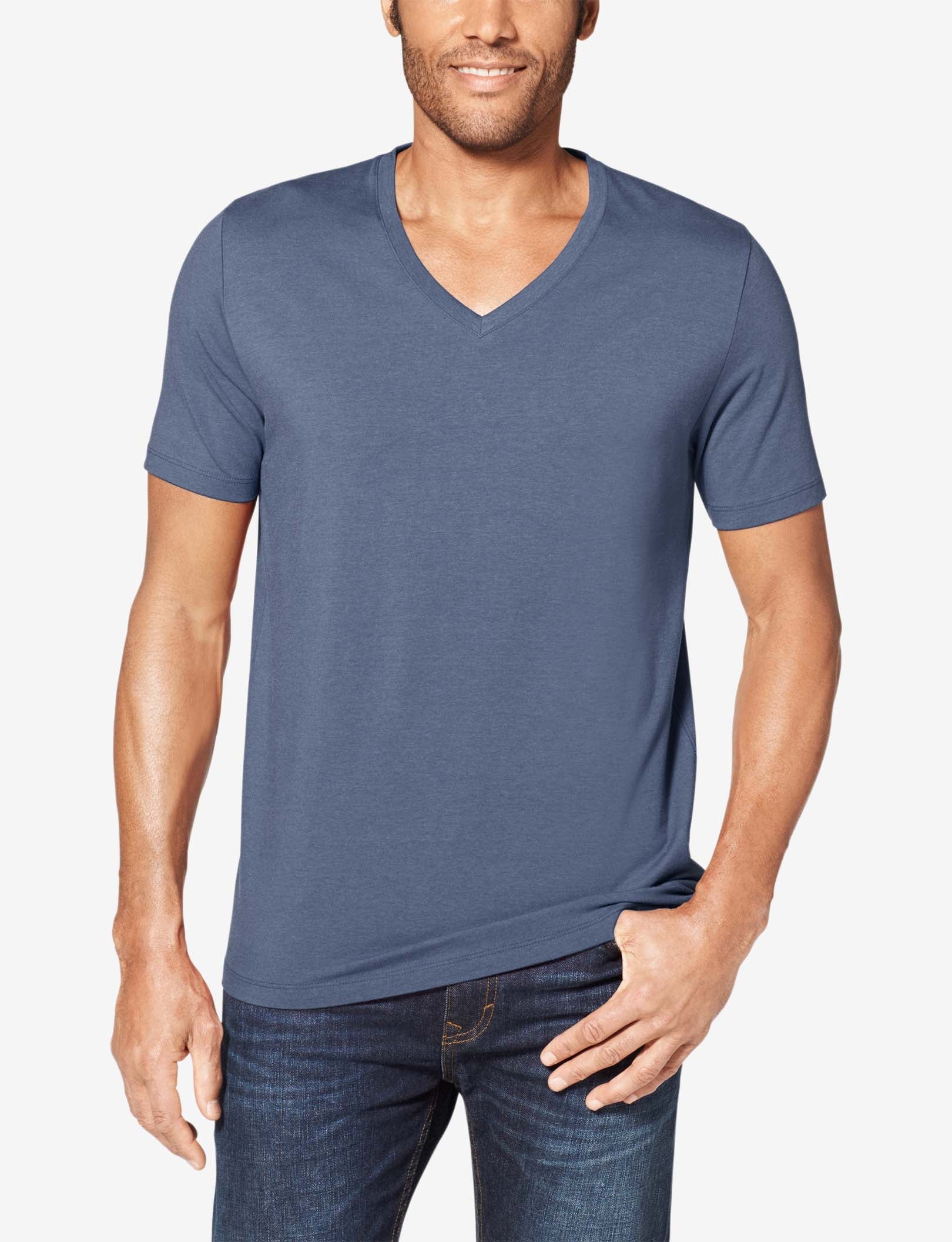 Second Skin V-Neck Tee::VINTAGE INDIGO