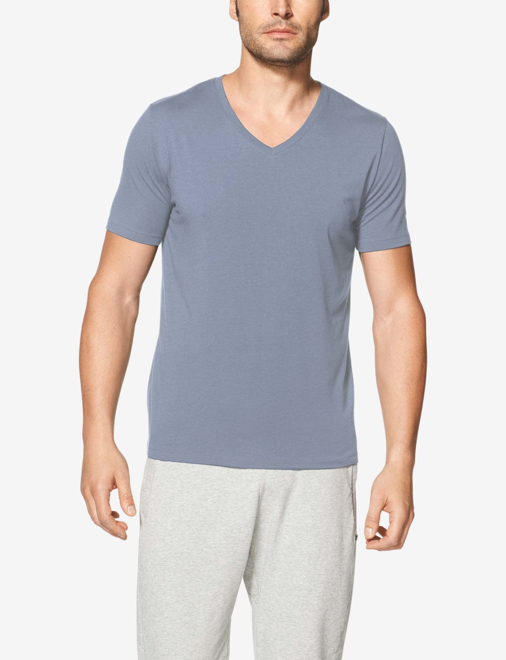 Second Skin V-Neck Tee::Flint Stone