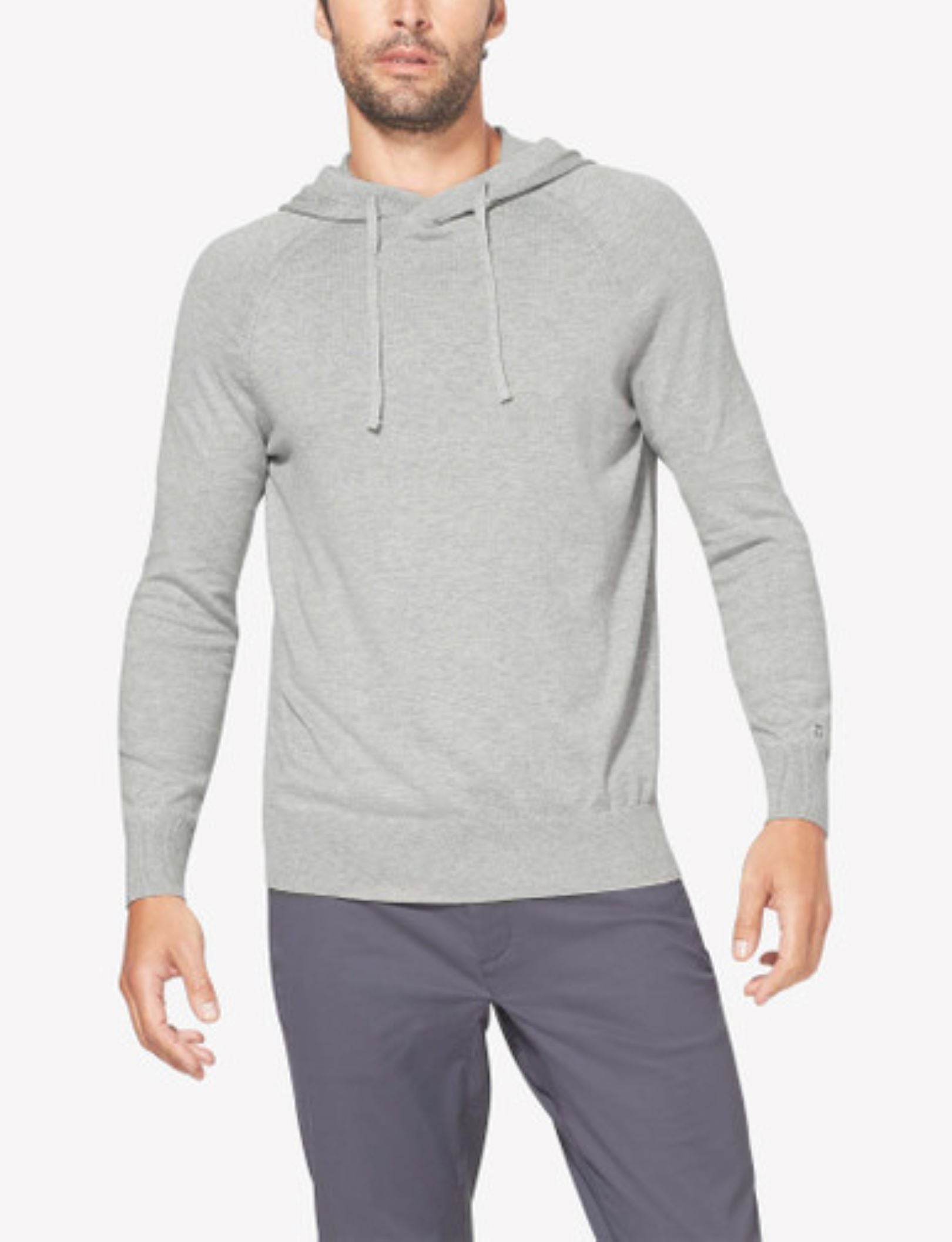 Second Skin Hoodie Knit Sweater::Light Heather Grey