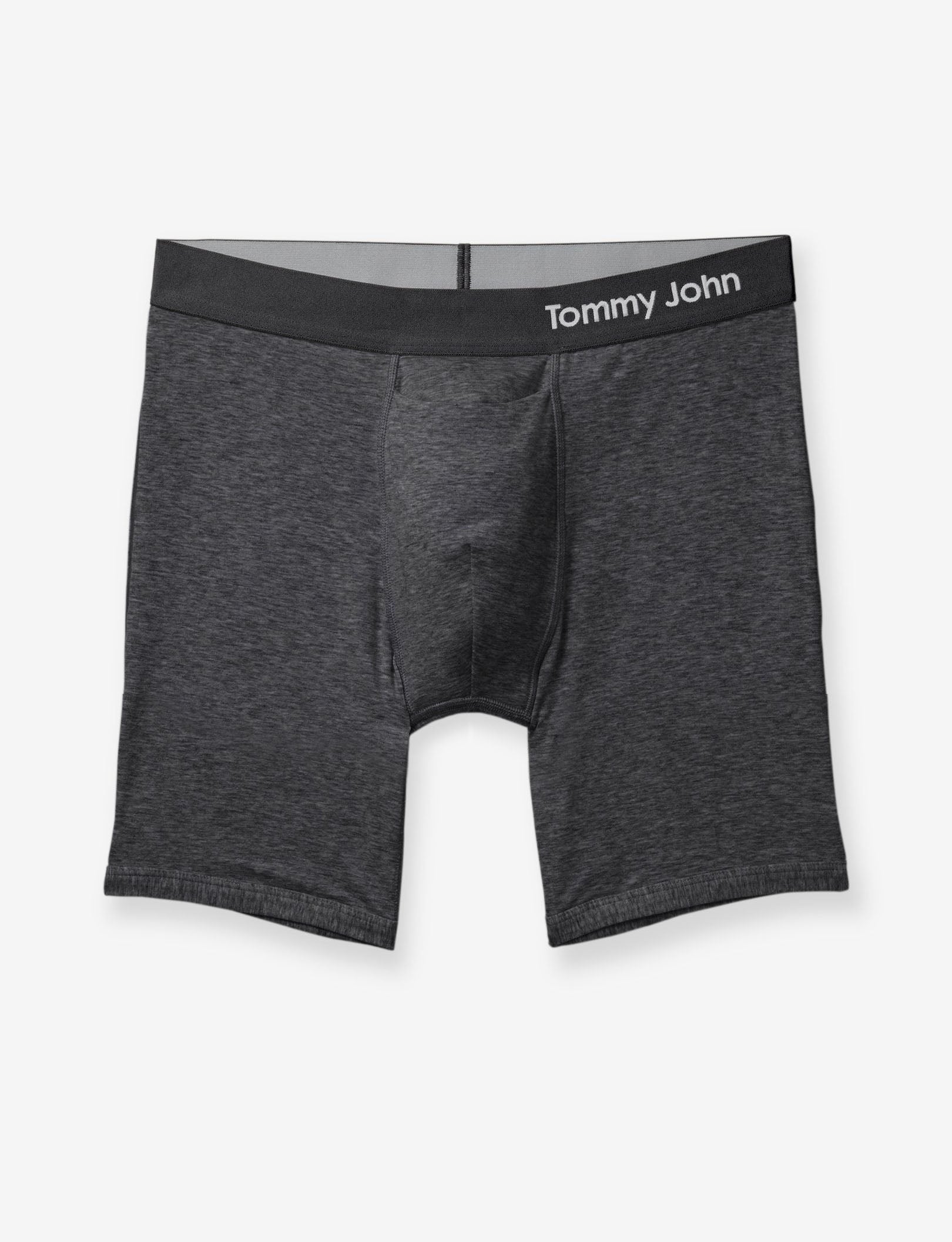 Cool Cotton Mid-Length Boxer Brief 6"::Charcoal Heather