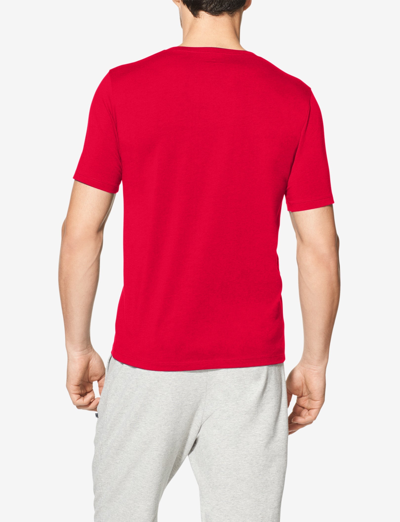 Second Skin V-Neck Tee::Haute Red