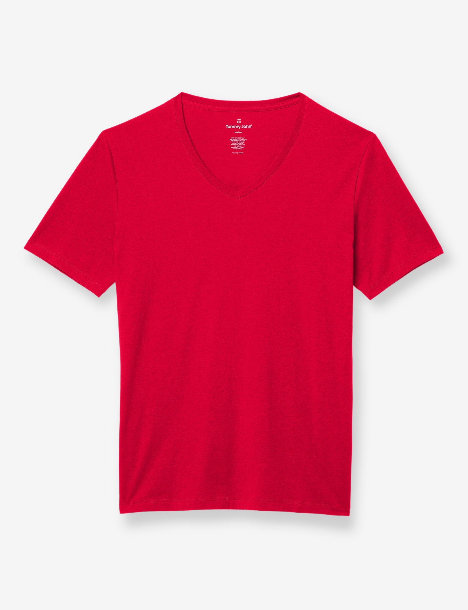 Second Skin V-Neck Tee::Haute Red