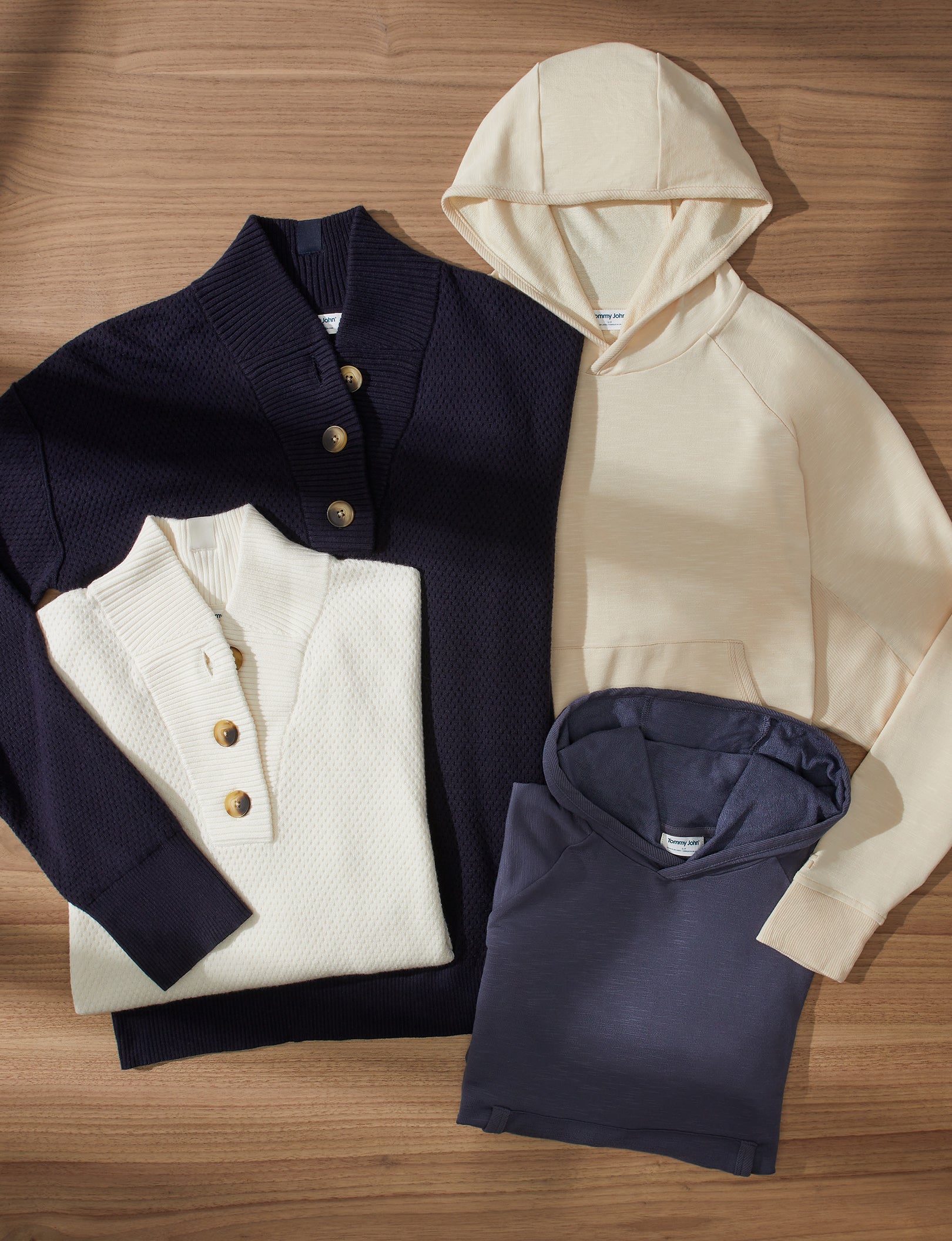 Women's Sweater Lounge Henley::Coconut Milk