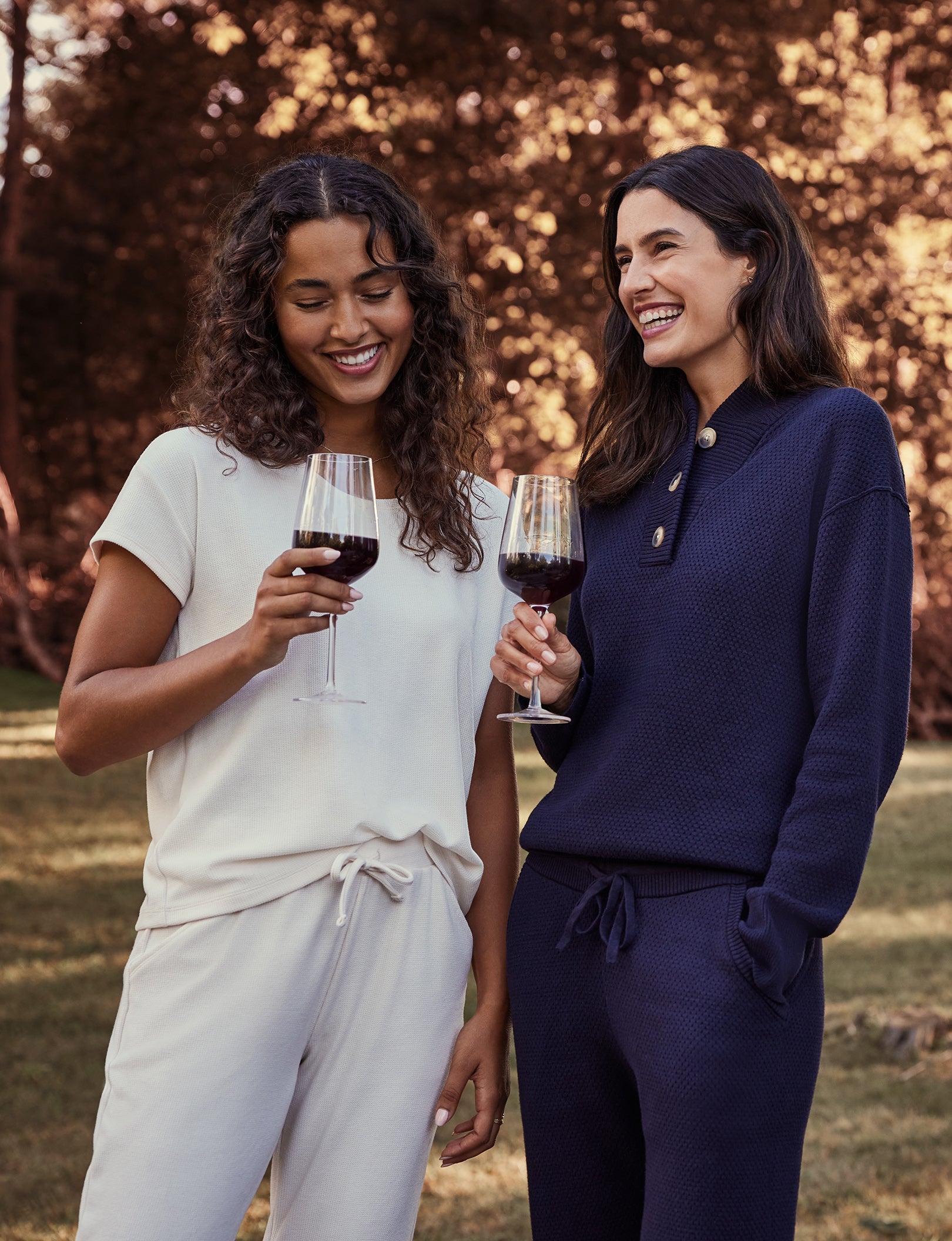 Women's Sweater Lounge Henley::Deep Well