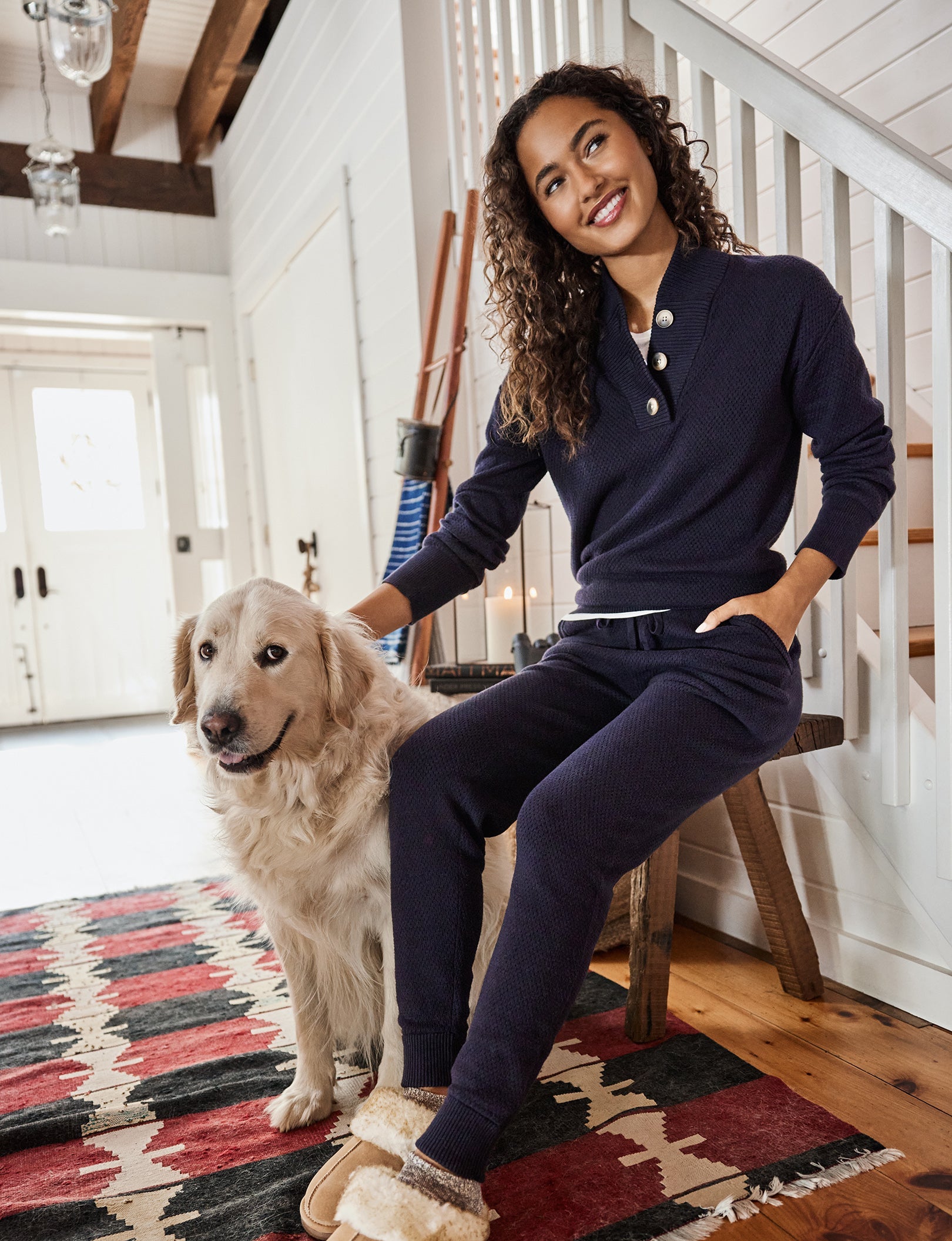 Women's Sweater Lounge Jogger::Deep Well