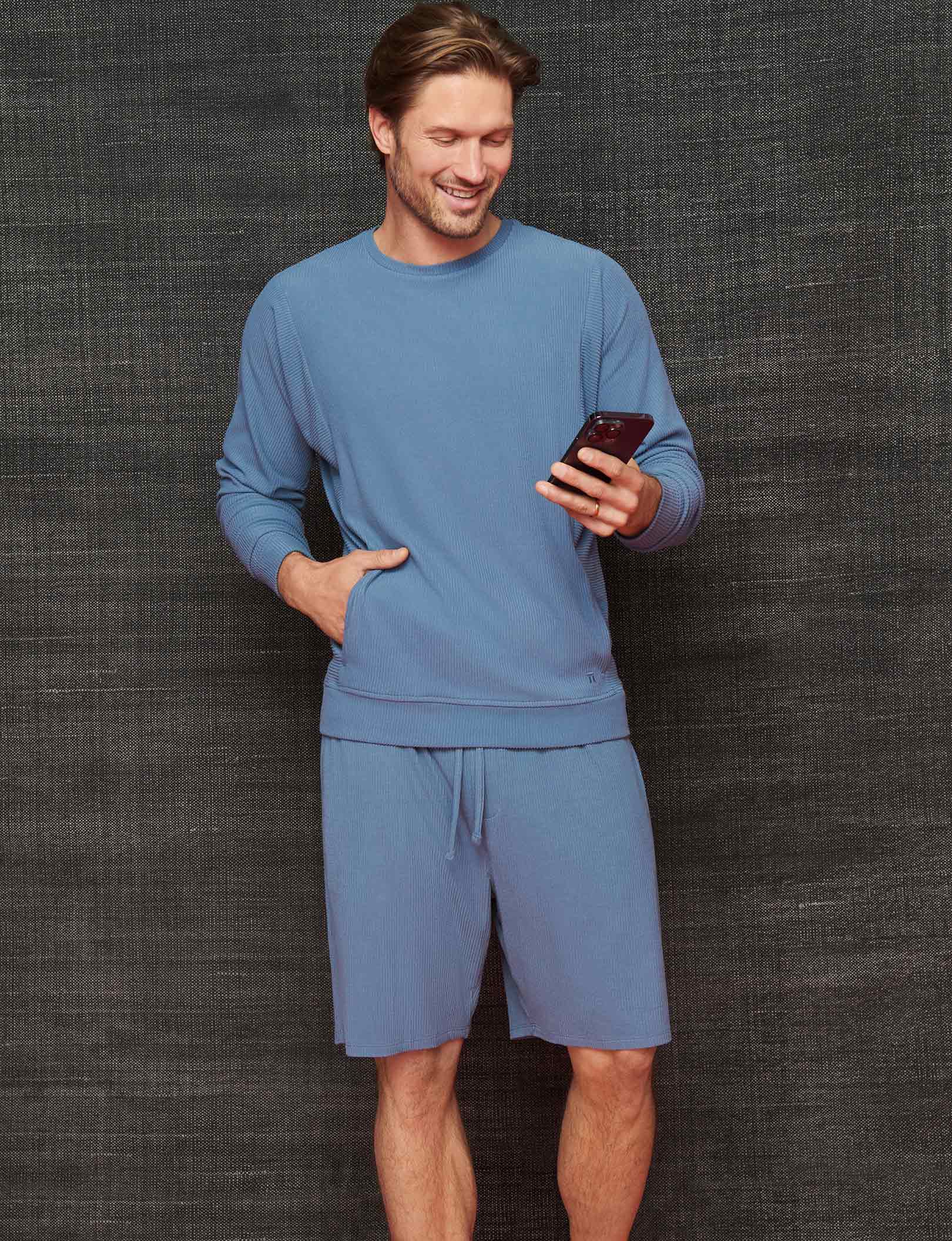 Zen Ribbed Short::Bering Sea