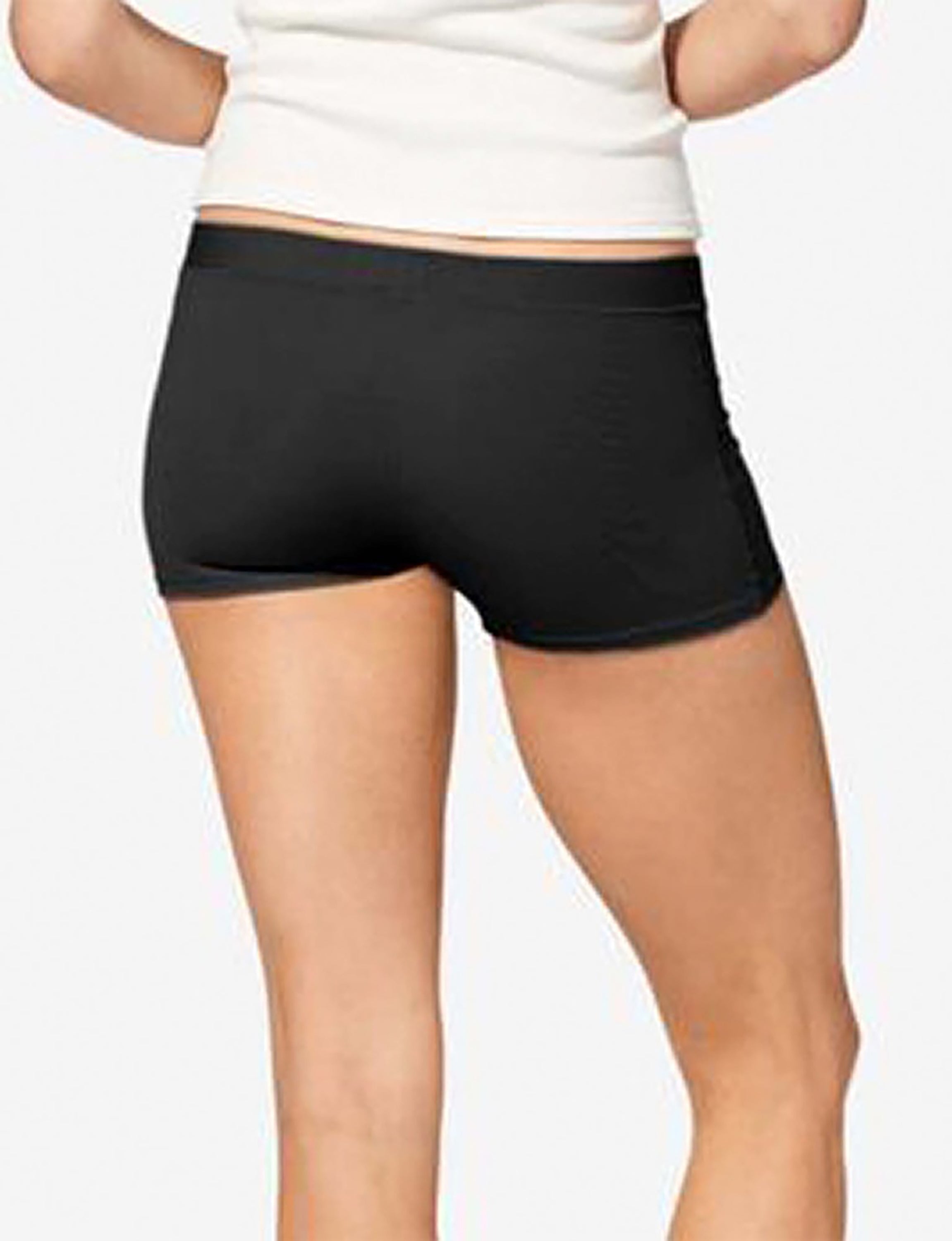 Women's Cool Cotton Boyshort::Black