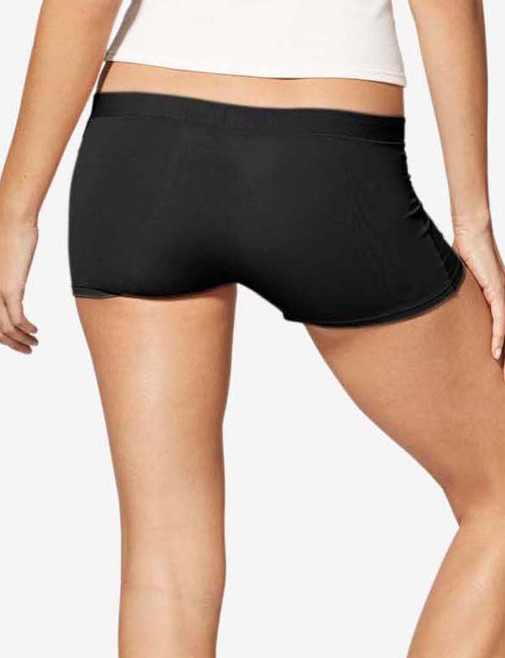 Women's Second Skin Boyshort::Black