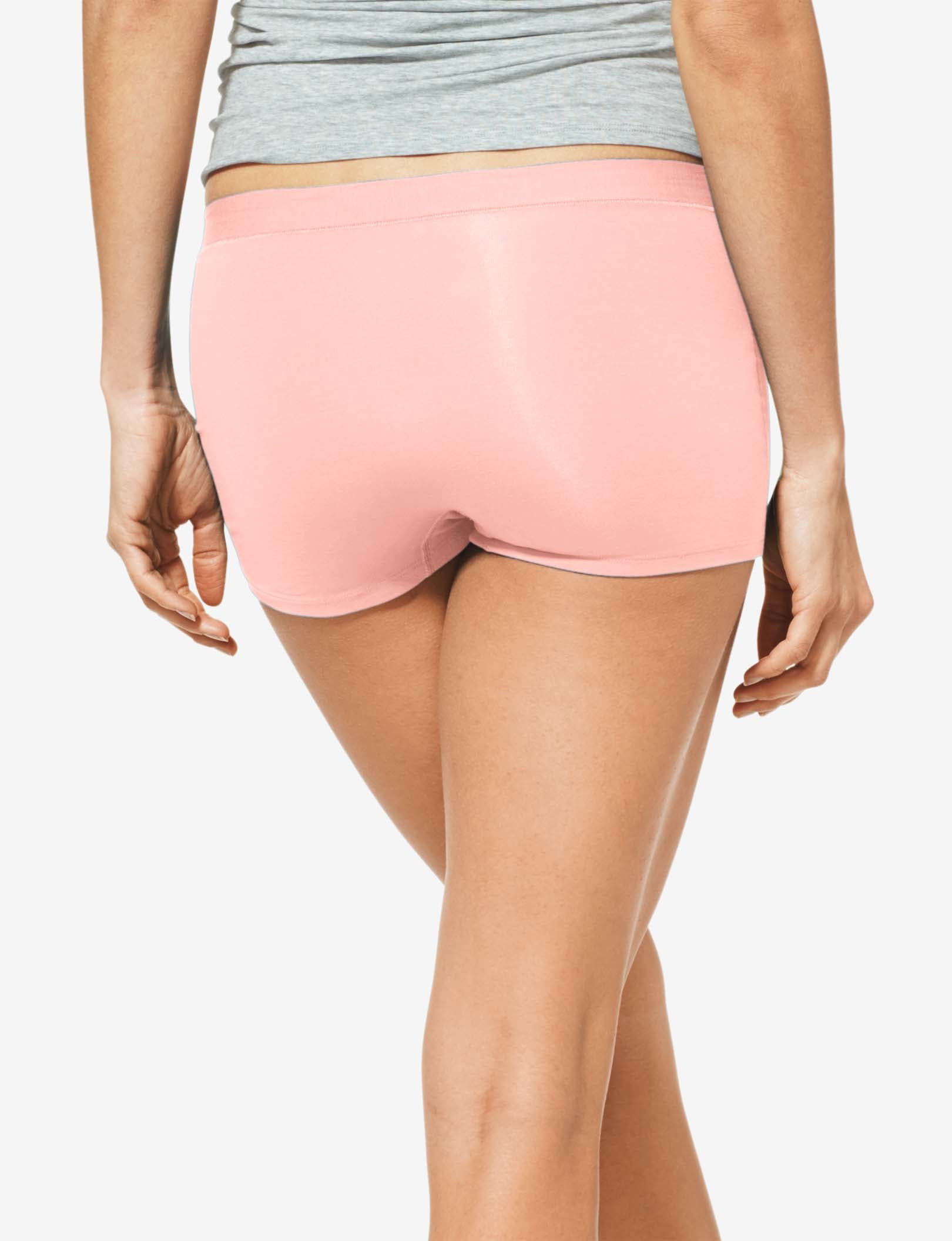 Women's Cool Cotton Boyshort::Chintz Rose