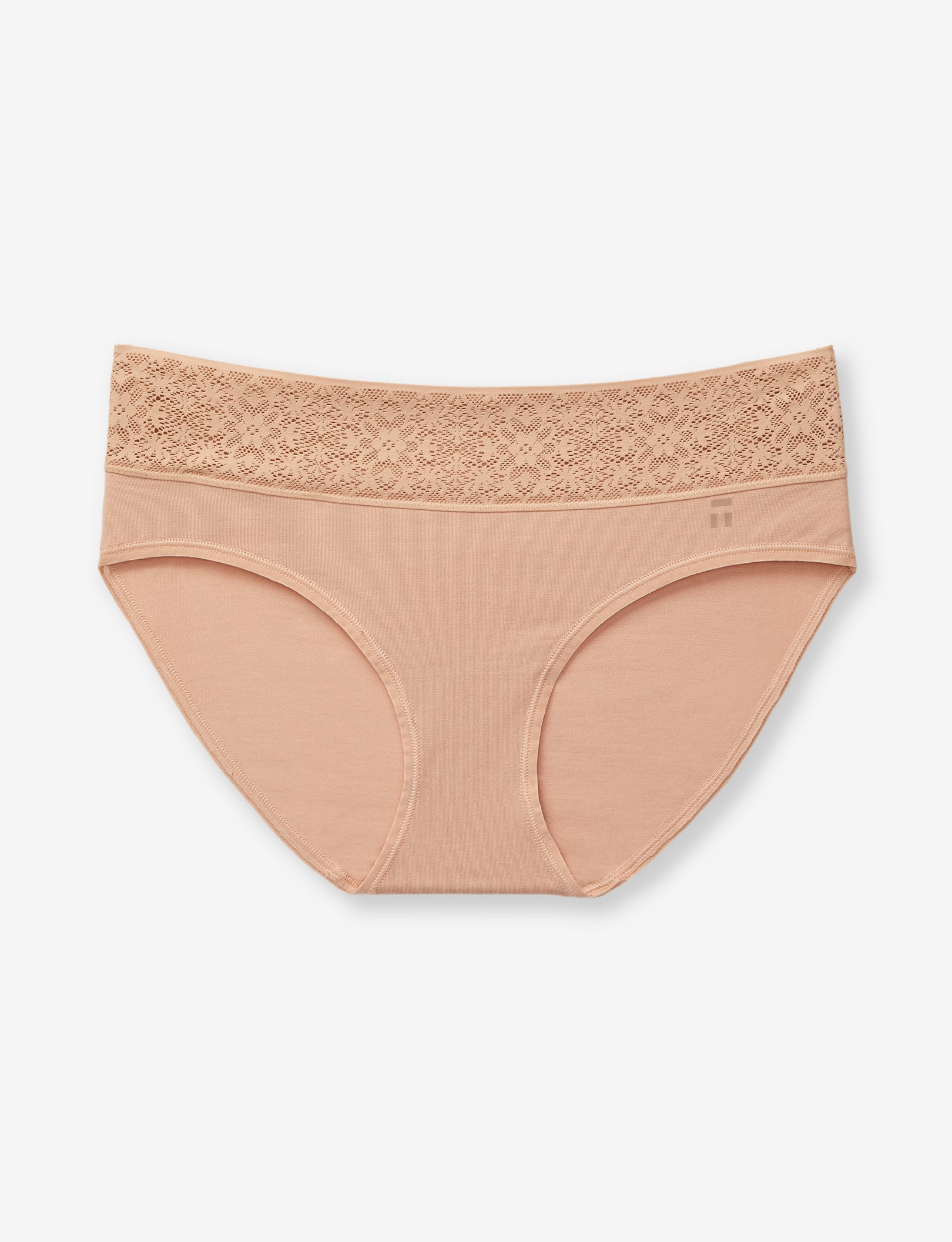 Women's Cool Cotton Brief, Lace Waist::Maple Sugar Lace Waist