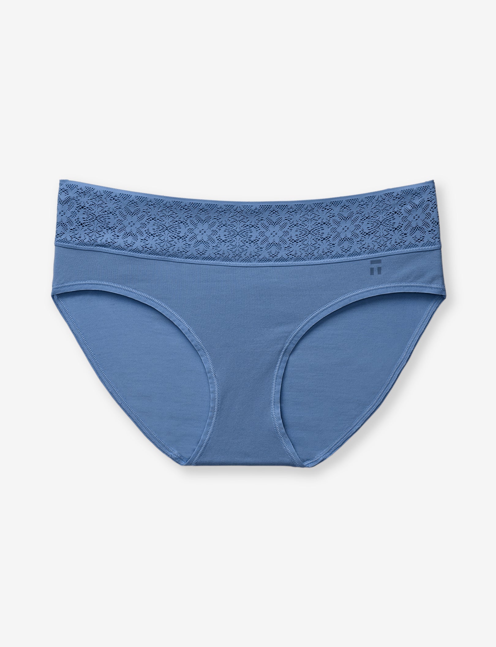 Women's Cool Cotton Brief, Lace Waist::True Navy Lace Waist