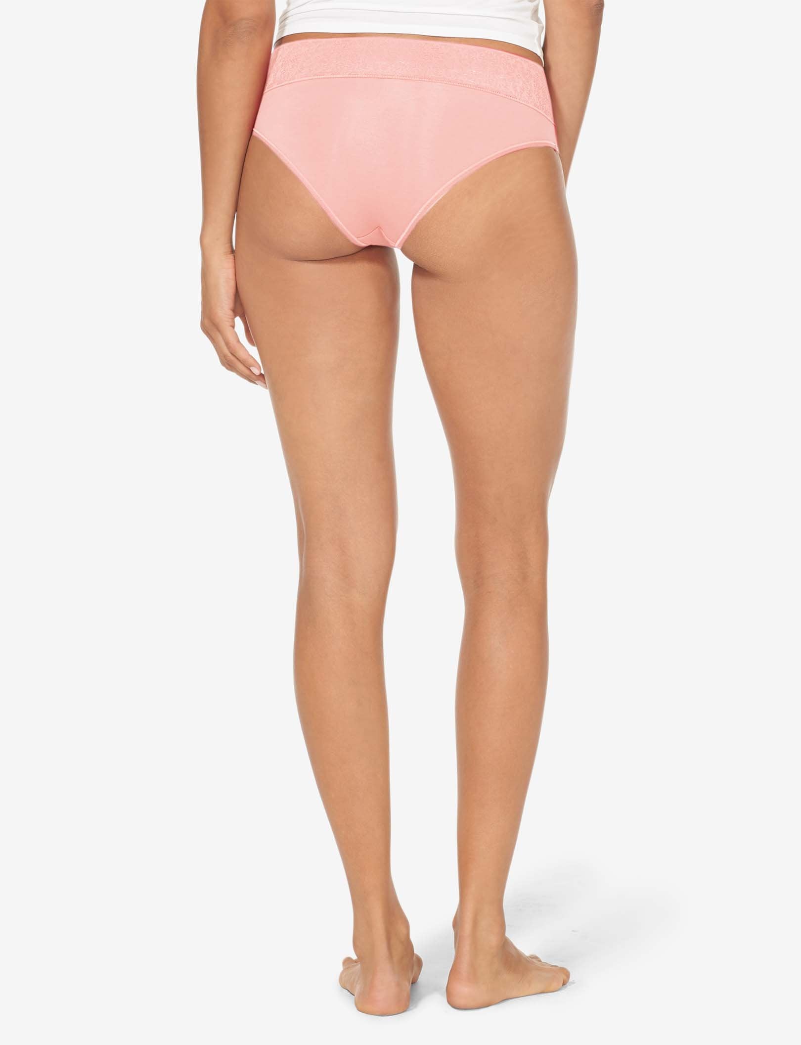 Women's Cool Cotton Cheeky, Lace Waist::Chintz Rose Lace Waist