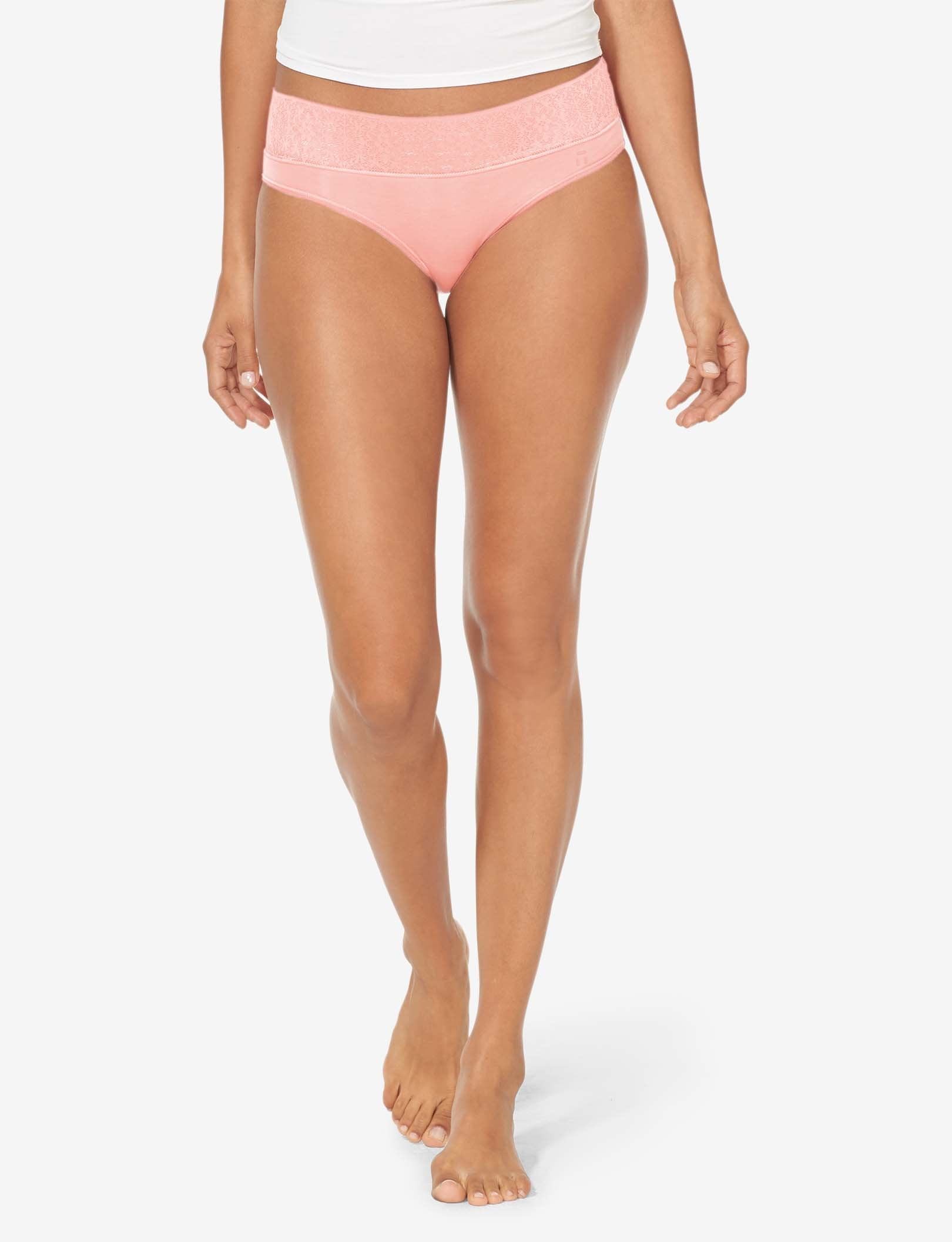 Women's Cool Cotton Cheeky, Lace Waist::Chintz Rose Lace Waist