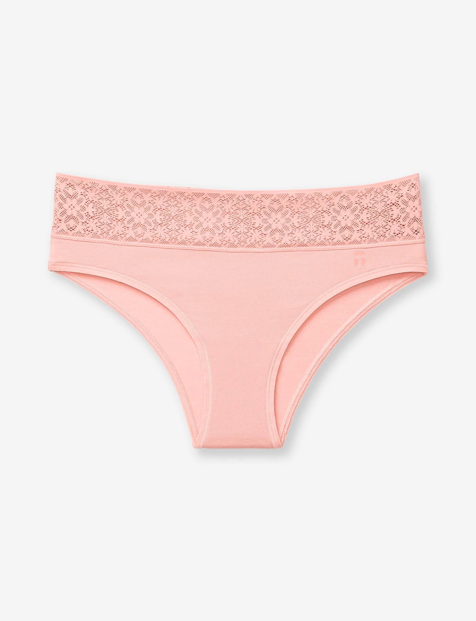 Women's Cool Cotton Cheeky, Lace Waist::Chintz Rose Lace Waist